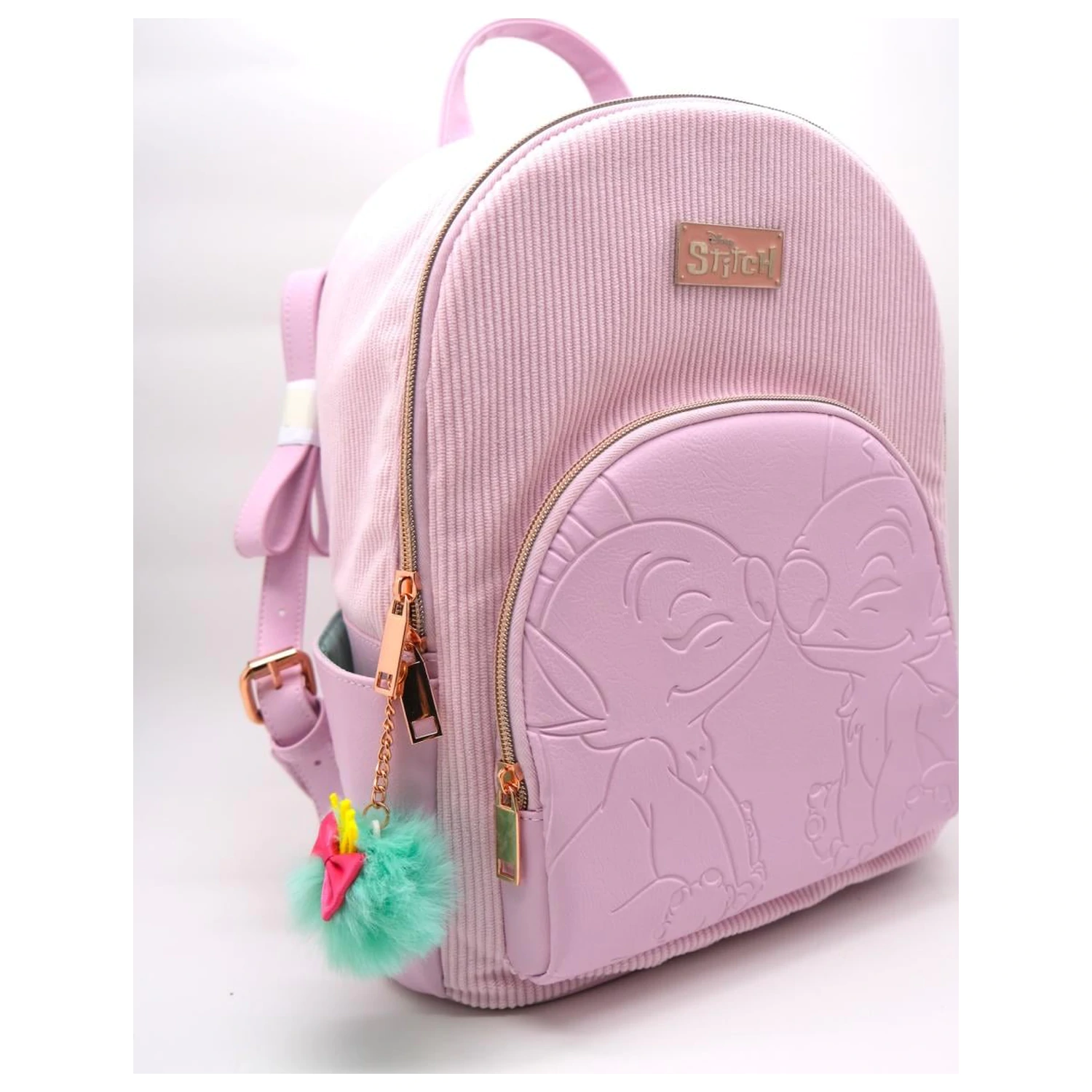 Stitch & Angel Fashion Duo ružový menčestrový batoh 32x25x14cm produktová fotografia