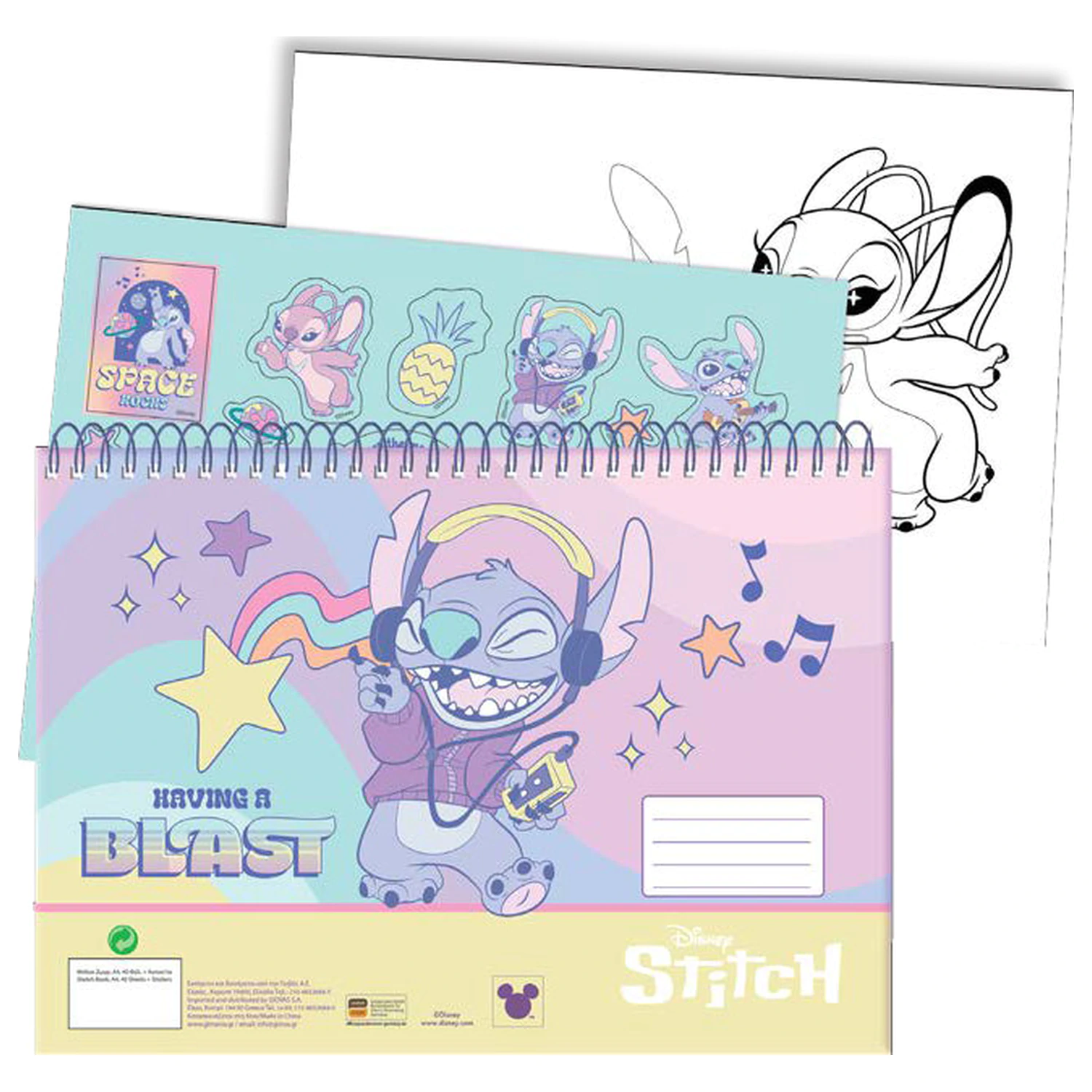 Stitch Blast A/4 špirálový skicár 40 listov s nálepkami produktová fotografia
