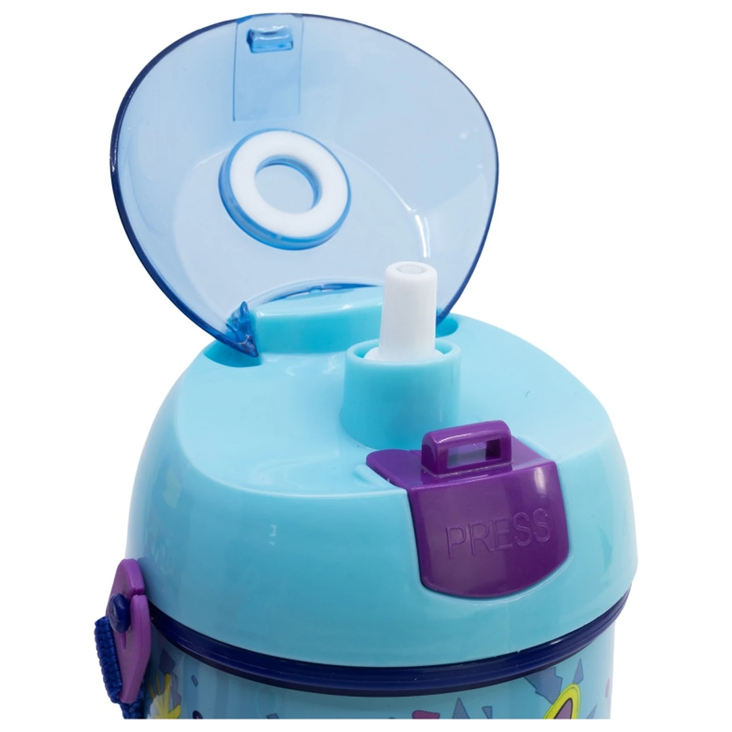 Stitch Dance plastová fľaša na vodu so slamkou a vešiakom 450 ml produktová fotografia