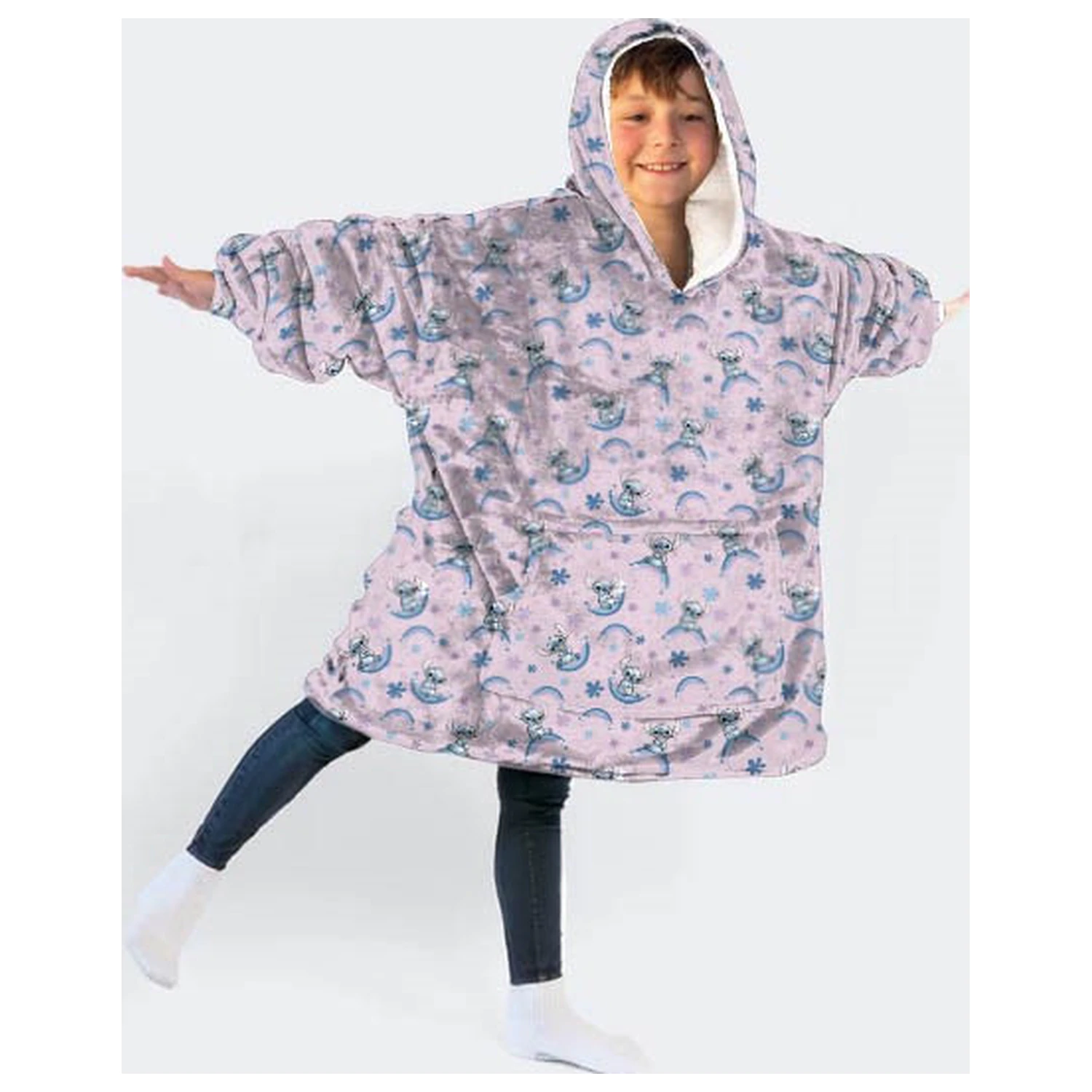 Stitch Dreamy Plyšová fleecová nositeľná deka Poncho pre vek 7-14 produktová fotografia