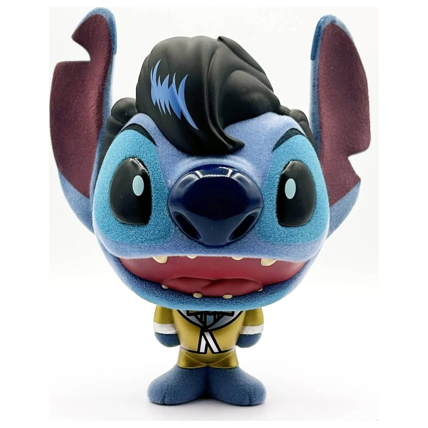 Stitch Elvis Gold Suit Bhunny Flocked vinylová figúrka produktová fotografia