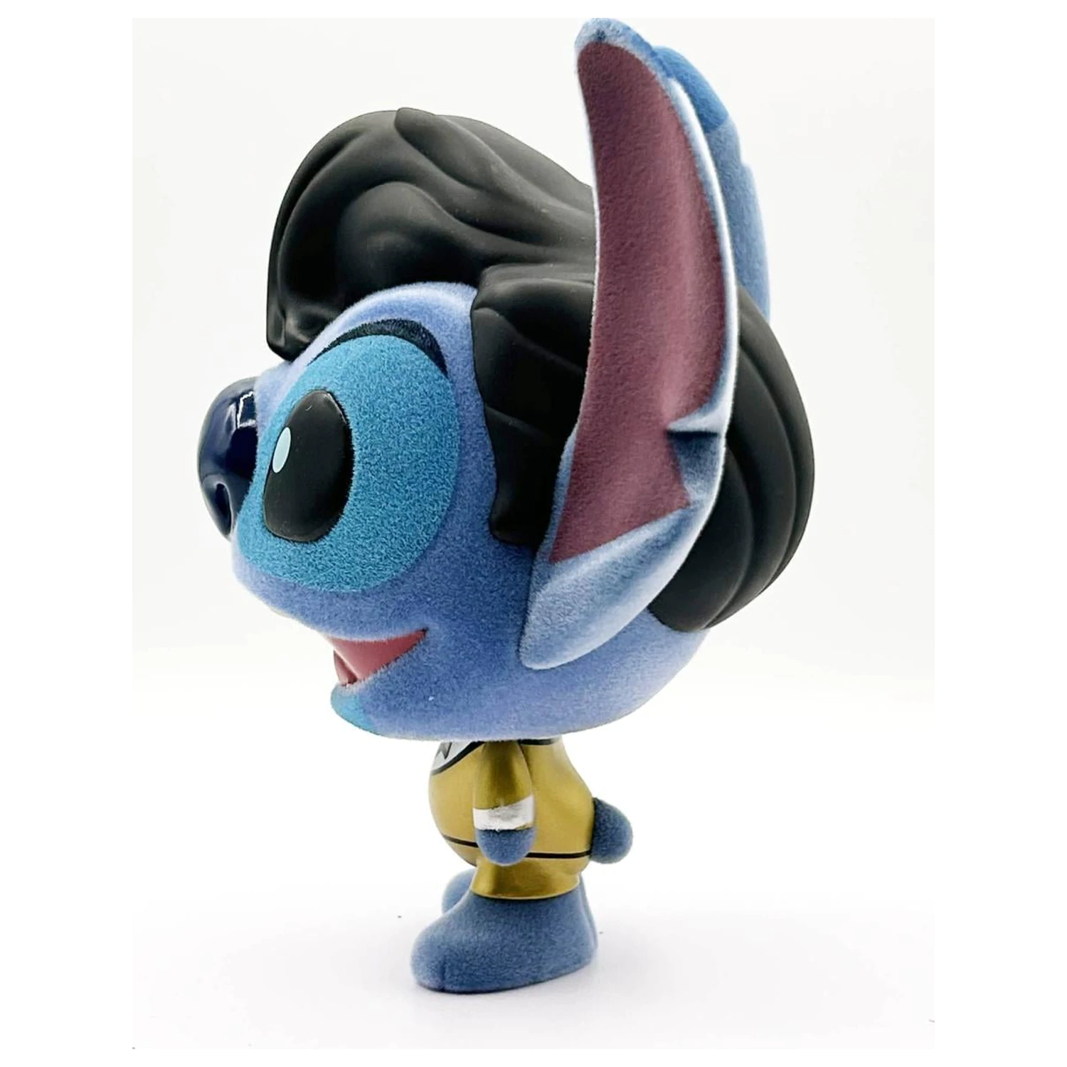Stitch Elvis Gold Suit Bhunny Flocked vinylová figúrka produktová fotografia