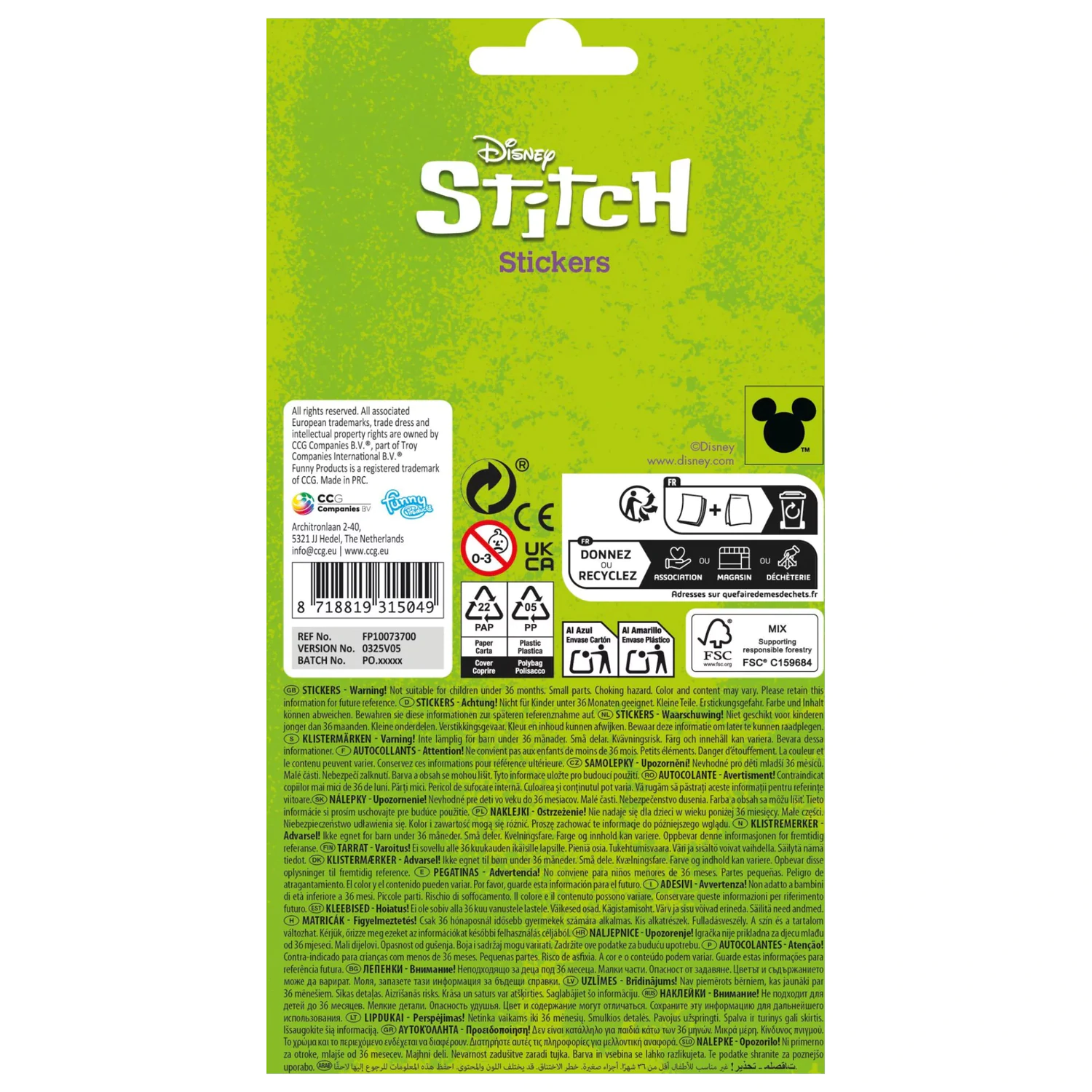 Stitch Extrovert trblietavá súprava nálepiek produktová fotografia