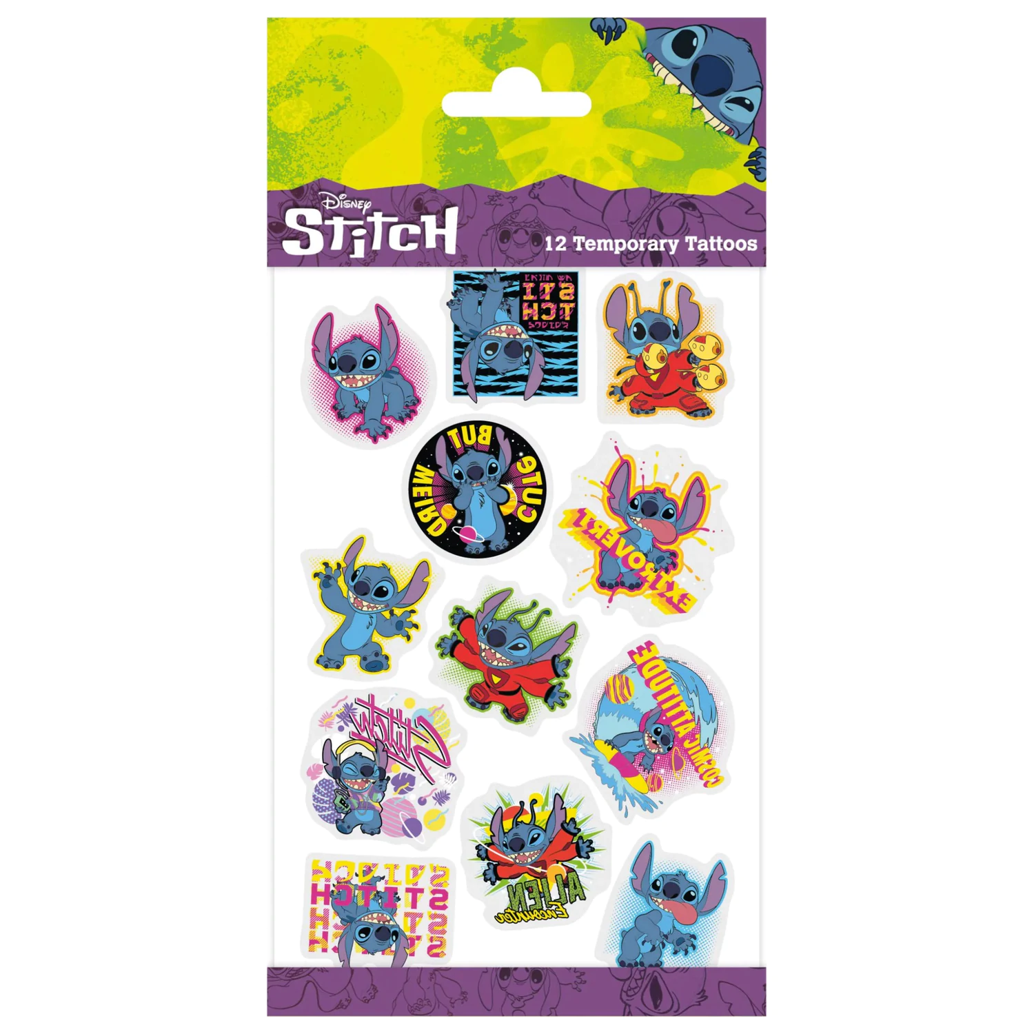 Stitch Extrovert Dočasné tetovanie, balenie 12 kusov produktová fotografia