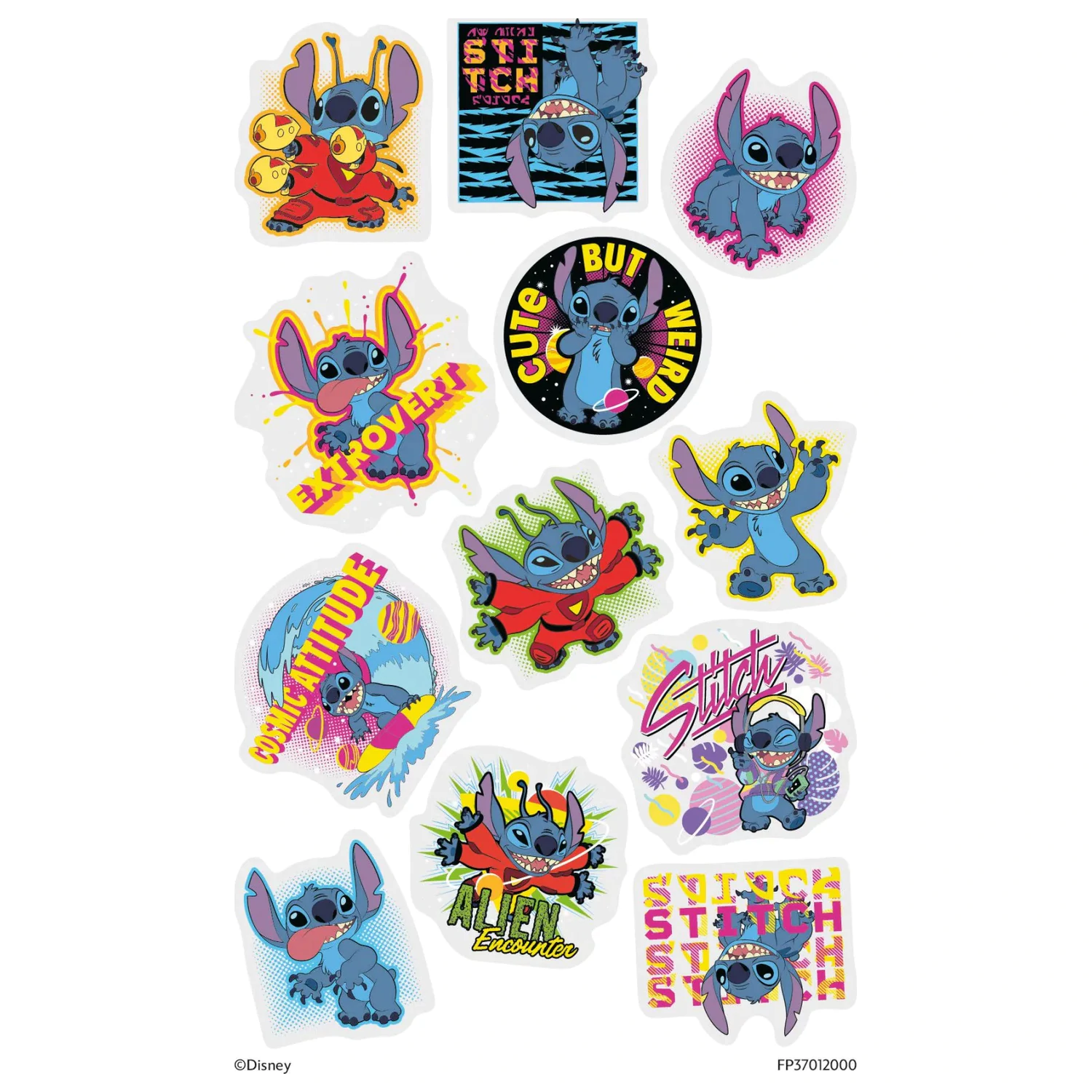 Stitch Extrovert Dočasné tetovanie, balenie 12 kusov produktová fotografia