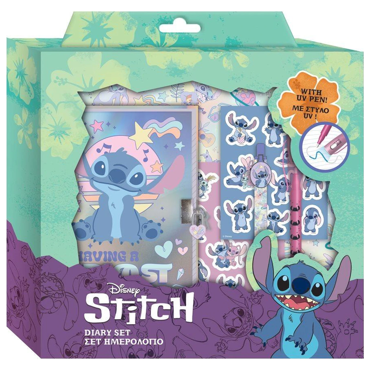 Stitch darčekový denník so zámkom + príslušenstvo produktová fotografia
