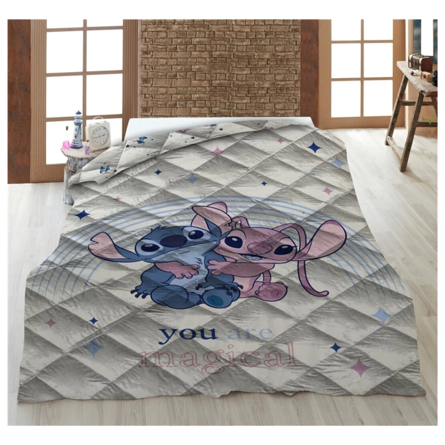 Lilo and Stitch Magical prešívaná posteľná prikrývka, paplón 140x200cm produktová fotografia