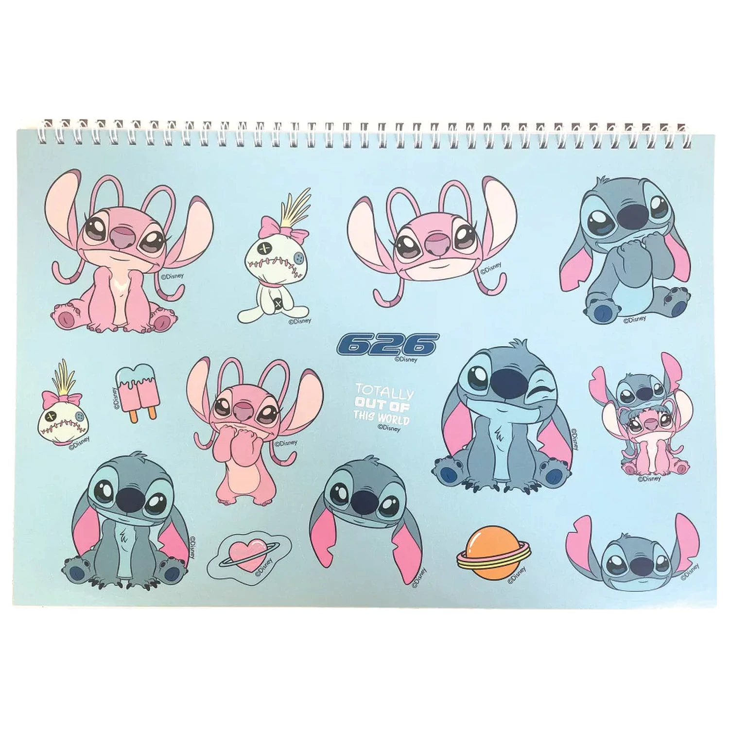 Stitch Universe A4 špirálový skicár 40 listov s nálepkami produktová fotografia