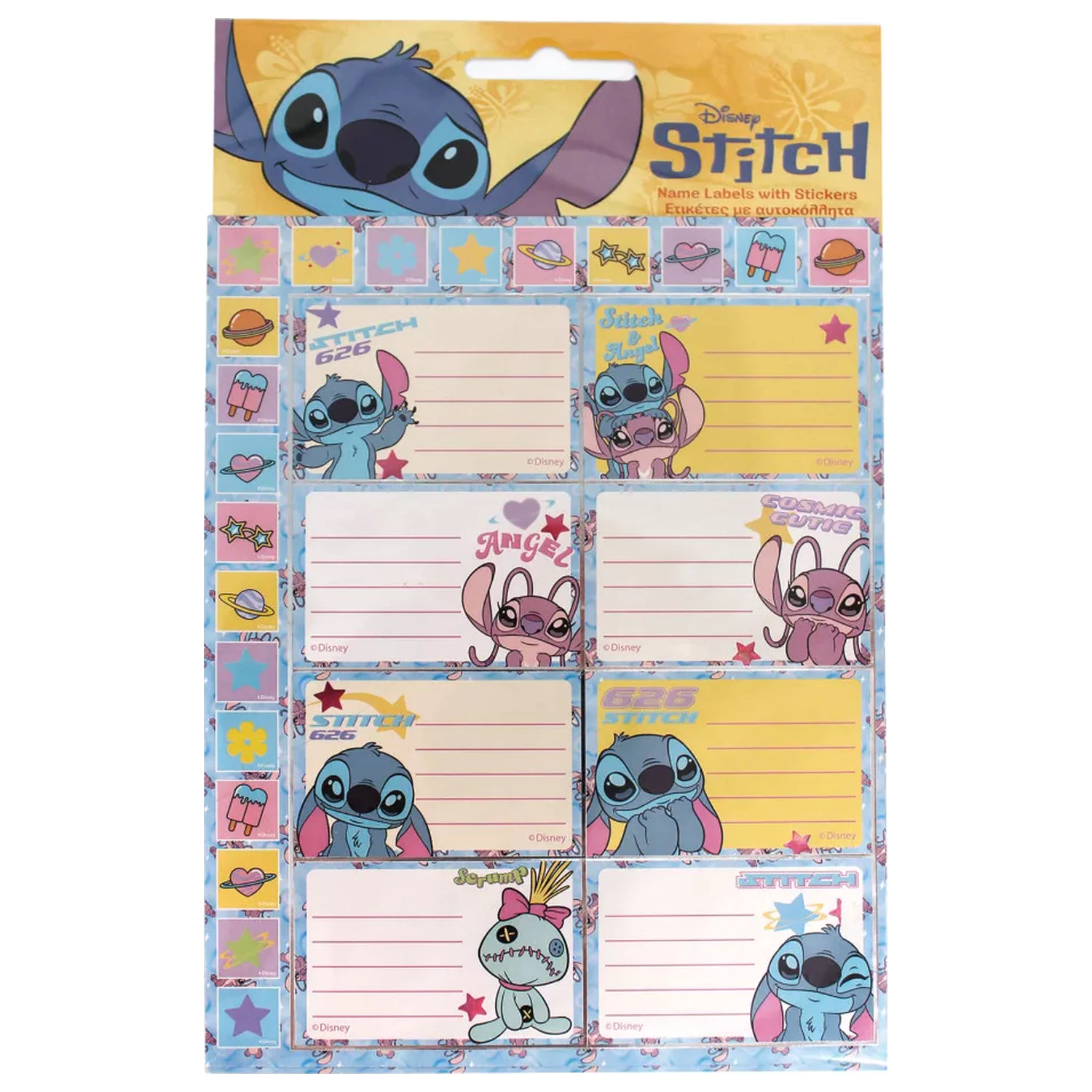 Stitch Universe samolepky na etikety do zápisníka, 16 ks produktová fotografia