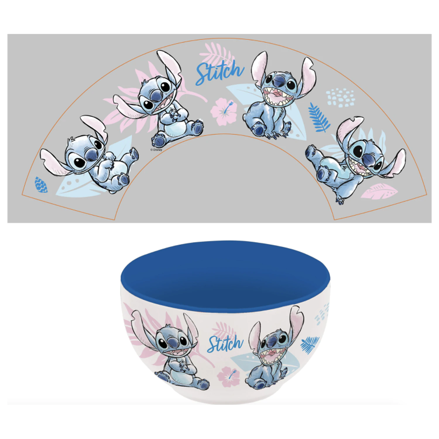 Stitch Akvarelová Modrá Keramická Miska produktová fotografia