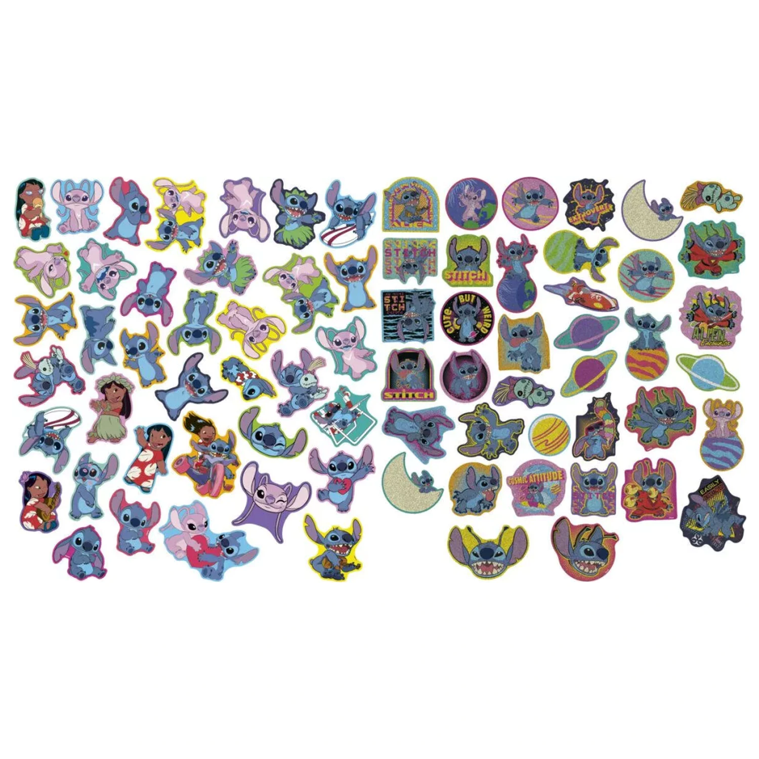 Stitch samolepiaca súprava s podivným tvarom, 75 kusov produktová fotografia