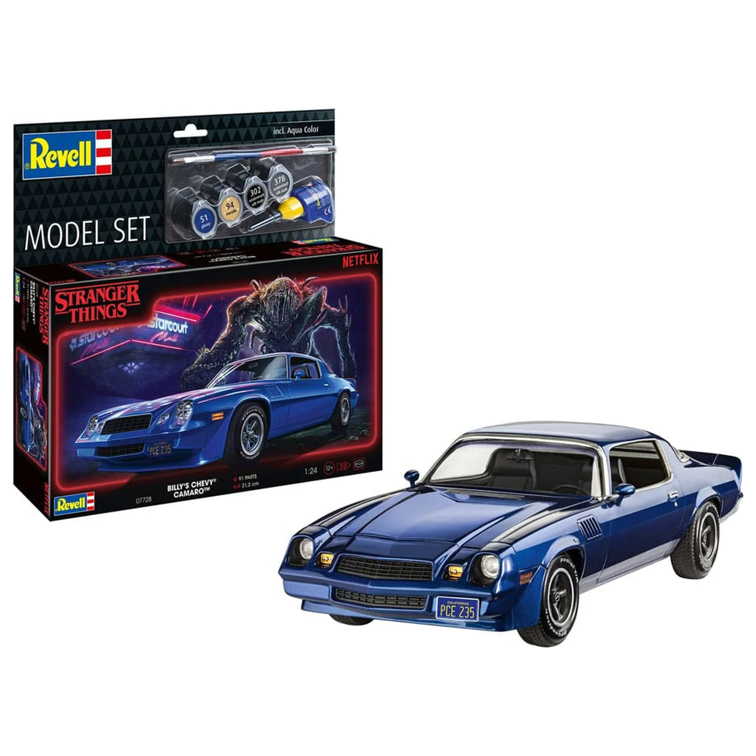 Stranger Things Model Kit Set 1/25 Chevy Camaro Z/28 (Aqua Color) 19 cm produktová fotografia