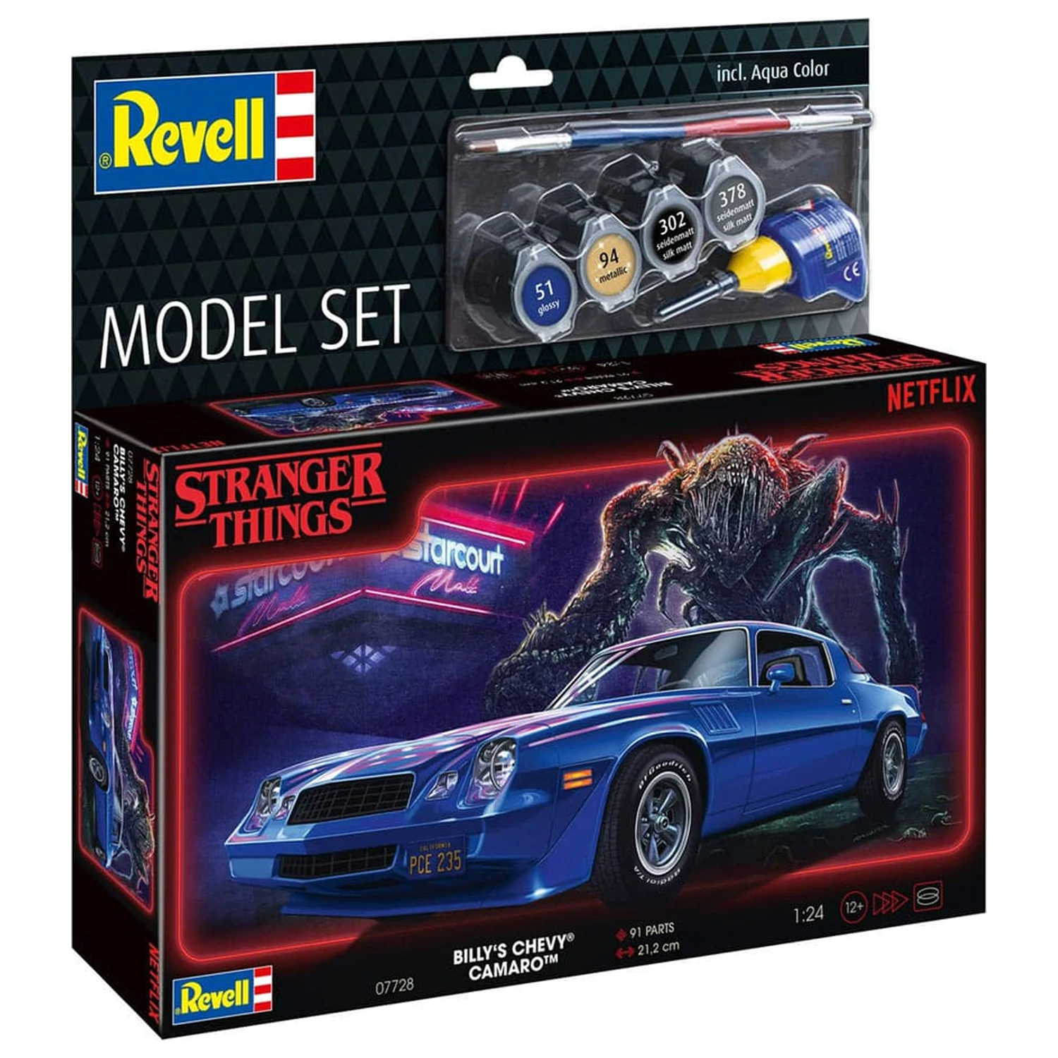 Stranger Things Model Kit Set 1/25 Chevy Camaro Z/28 (Aqua Color) 19 cm produktová fotografia