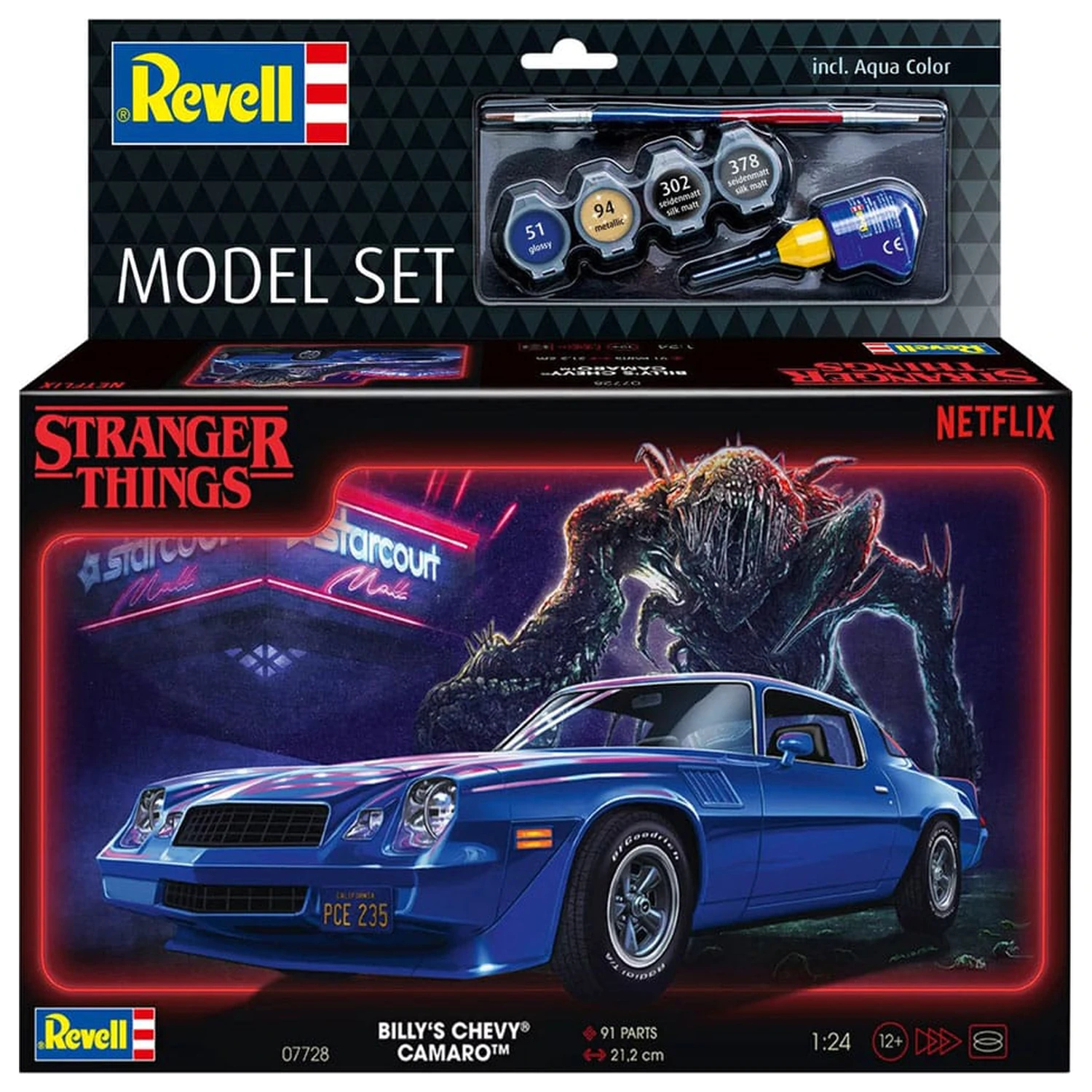 Stranger Things Model Kit Set 1/25 Chevy Camaro Z/28 (Aqua Color) 19 cm produktová fotografia
