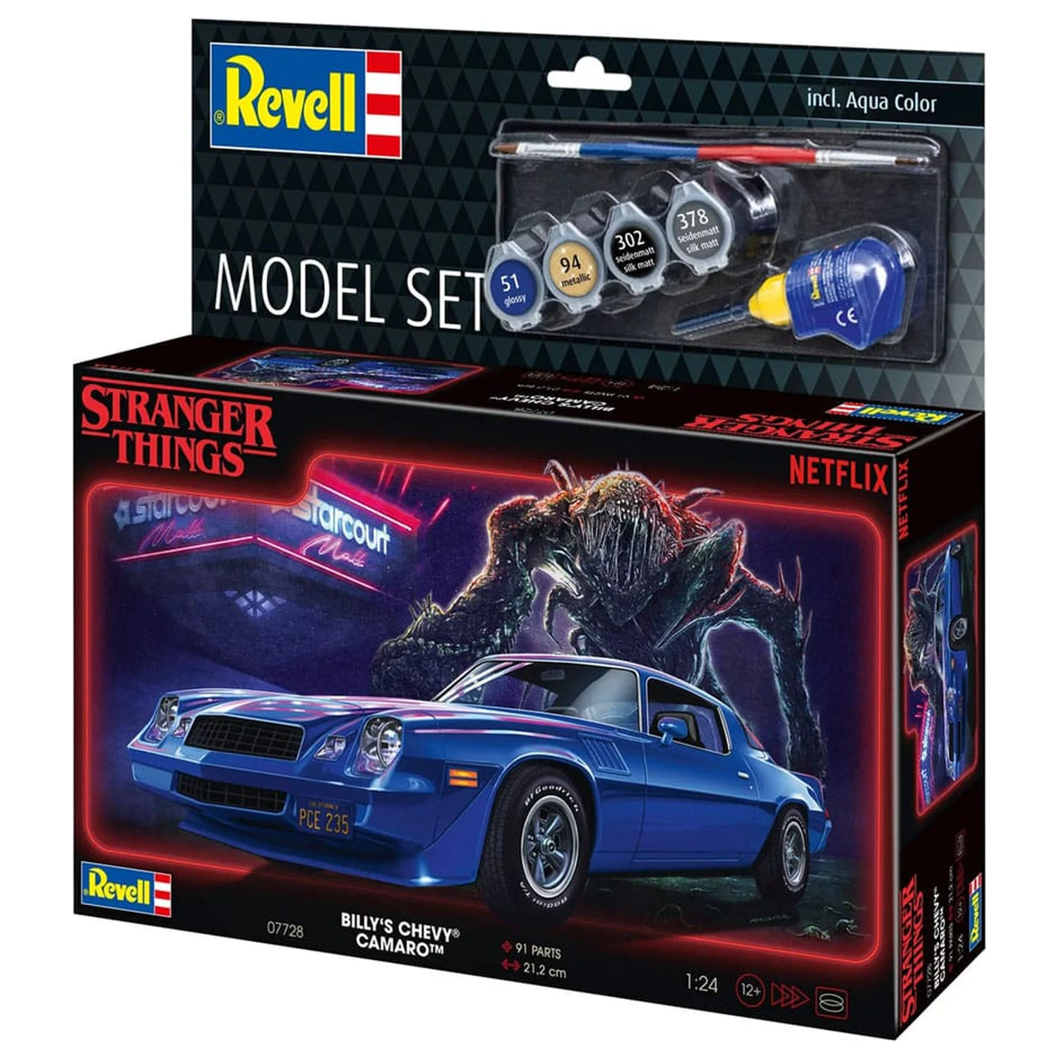 Stranger Things Model Kit Set 1/25 Chevy Camaro Z/28 (Aqua Color) 19 cm produktová fotografia