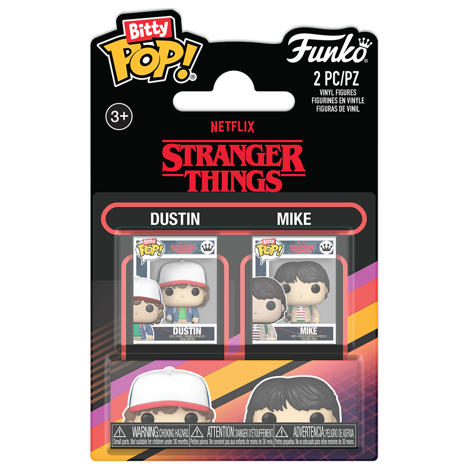Stranger Things Bitty Funko POP! Vinylová figúrka 2-balenie Dustin & Mike produktová fotografia