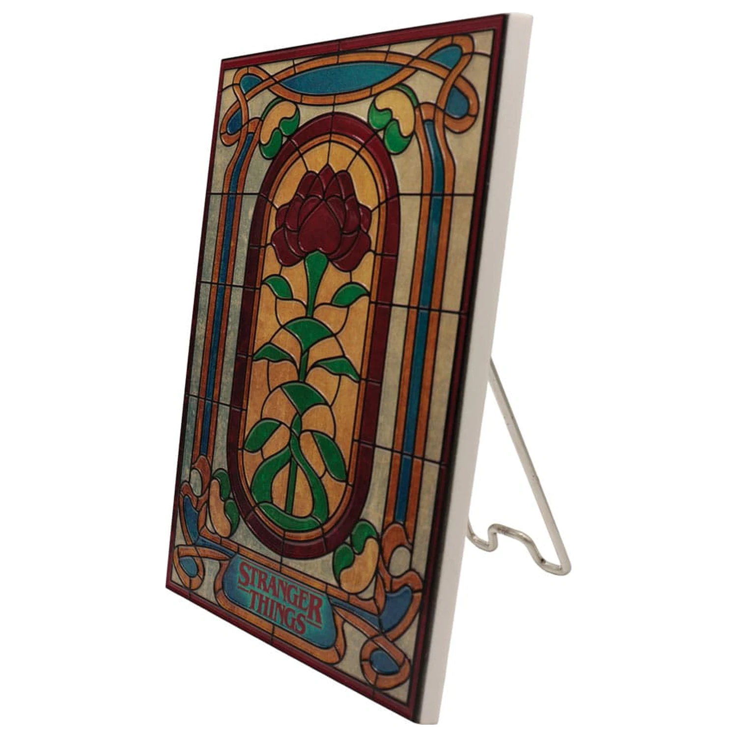 Stranger Things Živicová plaketa s motívom okna z farebného skla domu Creel produktová fotografia
