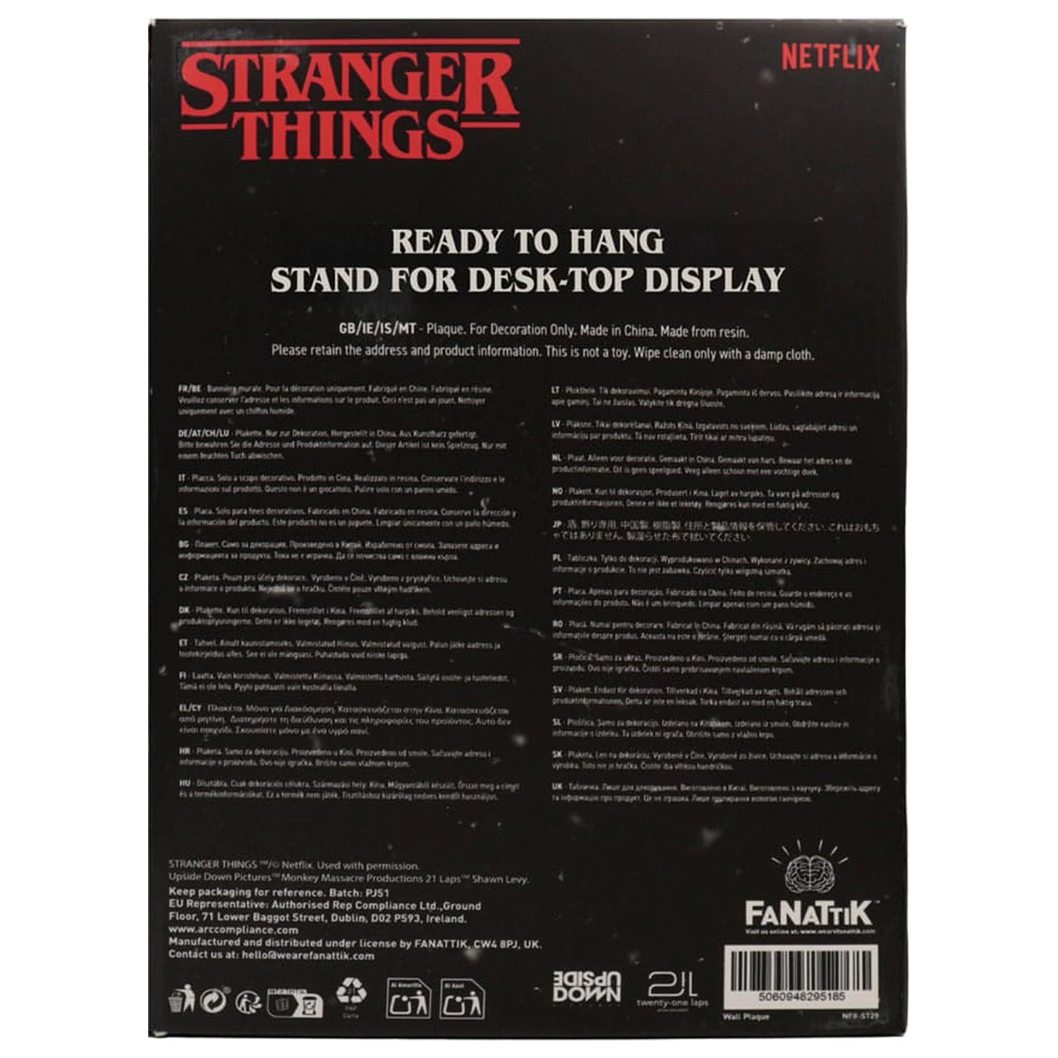 Stranger Things Živicová plaketa s motívom okna z farebného skla domu Creel produktová fotografia