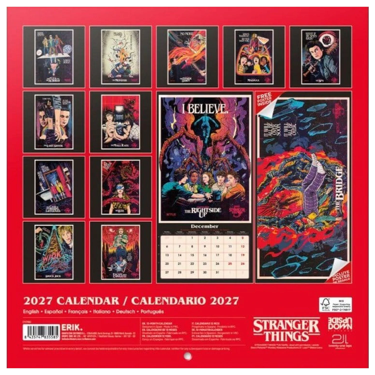 Stranger Things Nástenný kalendár 2027 30 x 30 cm produktová fotografia