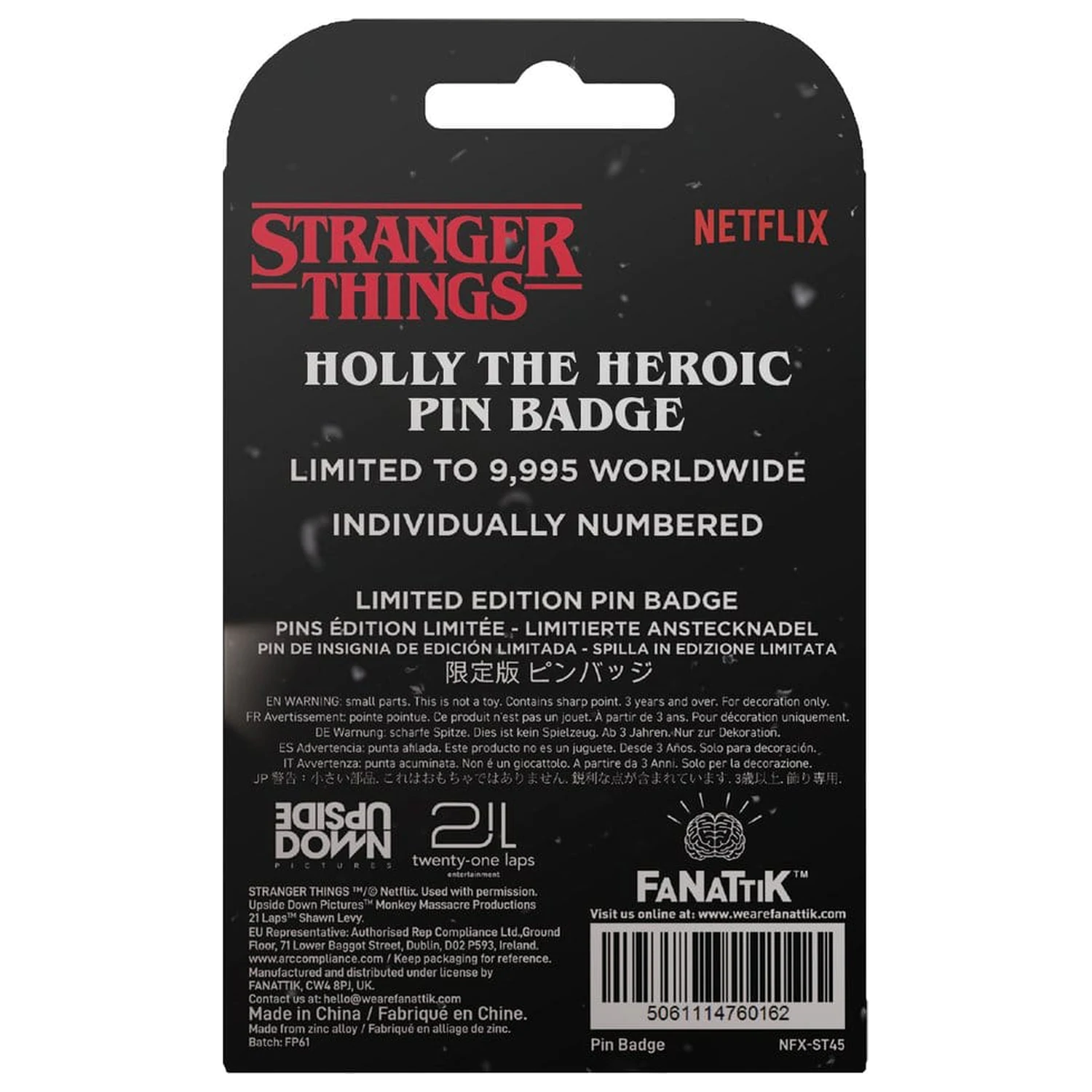 Stranger Things odznak s pinom Holly The Heroic Limitovaná edícia produktová fotografia