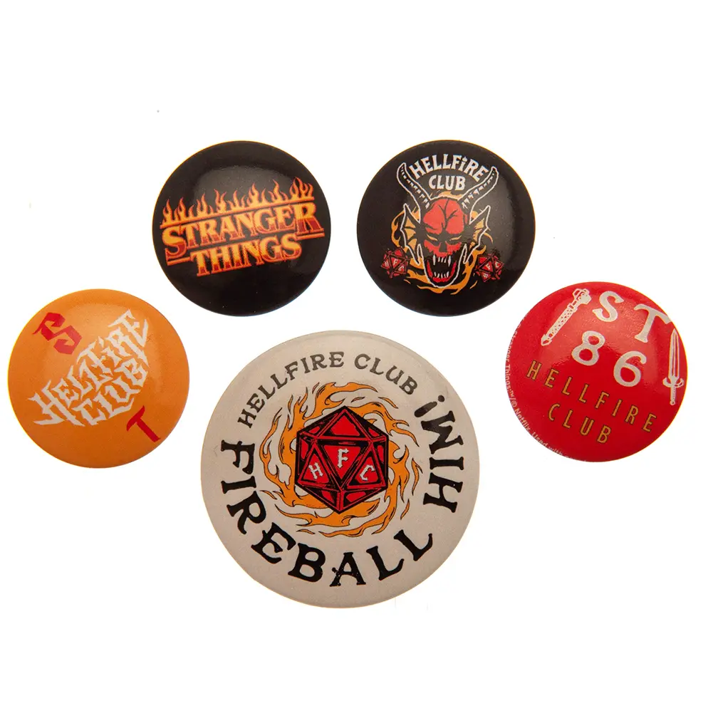 Stranger Things 4 gombíková pin-back 5-pack Hellfire Club termékfotó