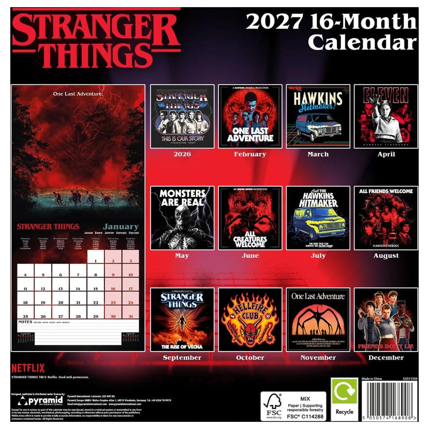 Stranger Things kalendár 2027 30 x 30 cm produktová fotografia