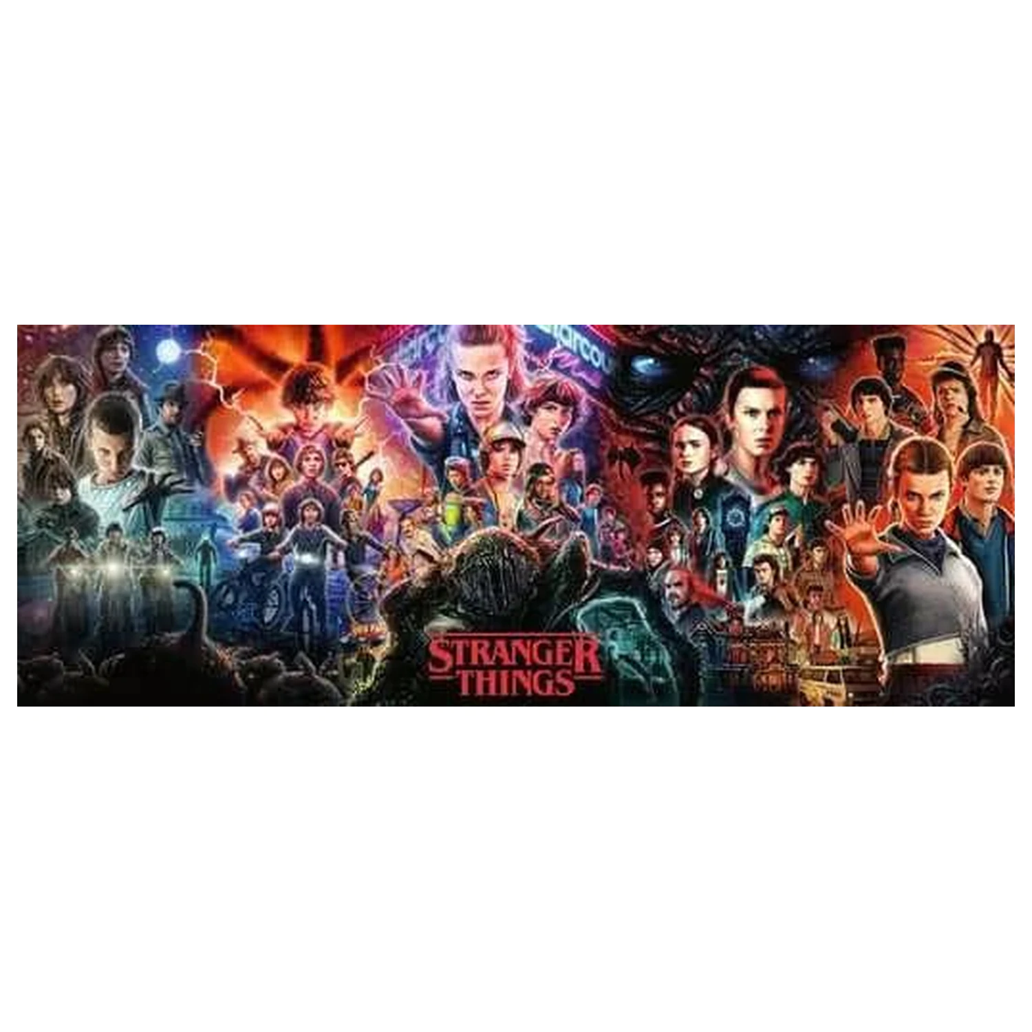 Stranger Things panoramatické puzzle 1000 dielikov produktová fotografia