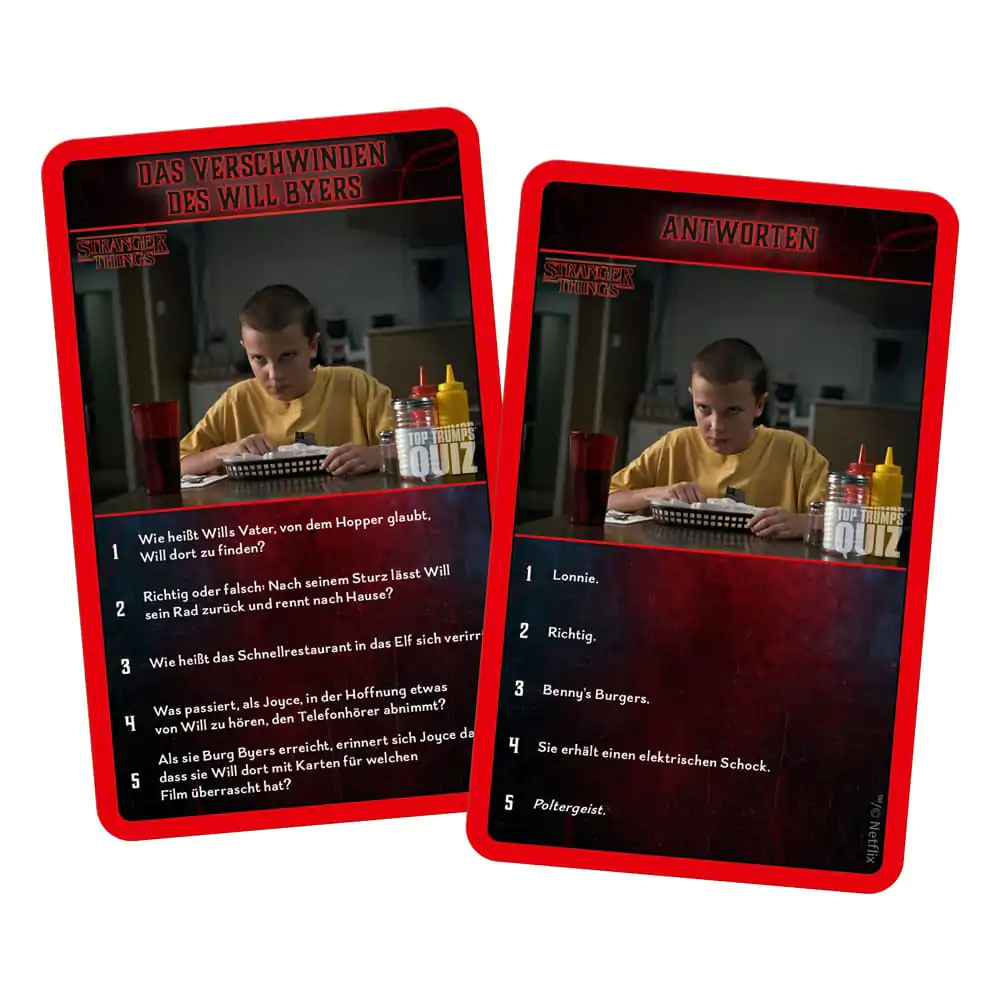 Stranger Things kartová hra Top Trumps kvíz *Nemecká verzia* produktová fotografia
