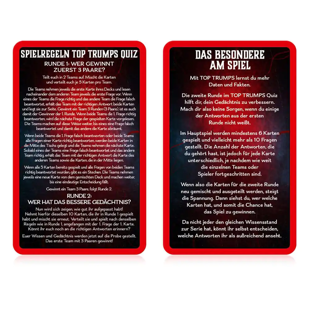 Stranger Things kartová hra Top Trumps kvíz *Nemecká verzia* produktová fotografia