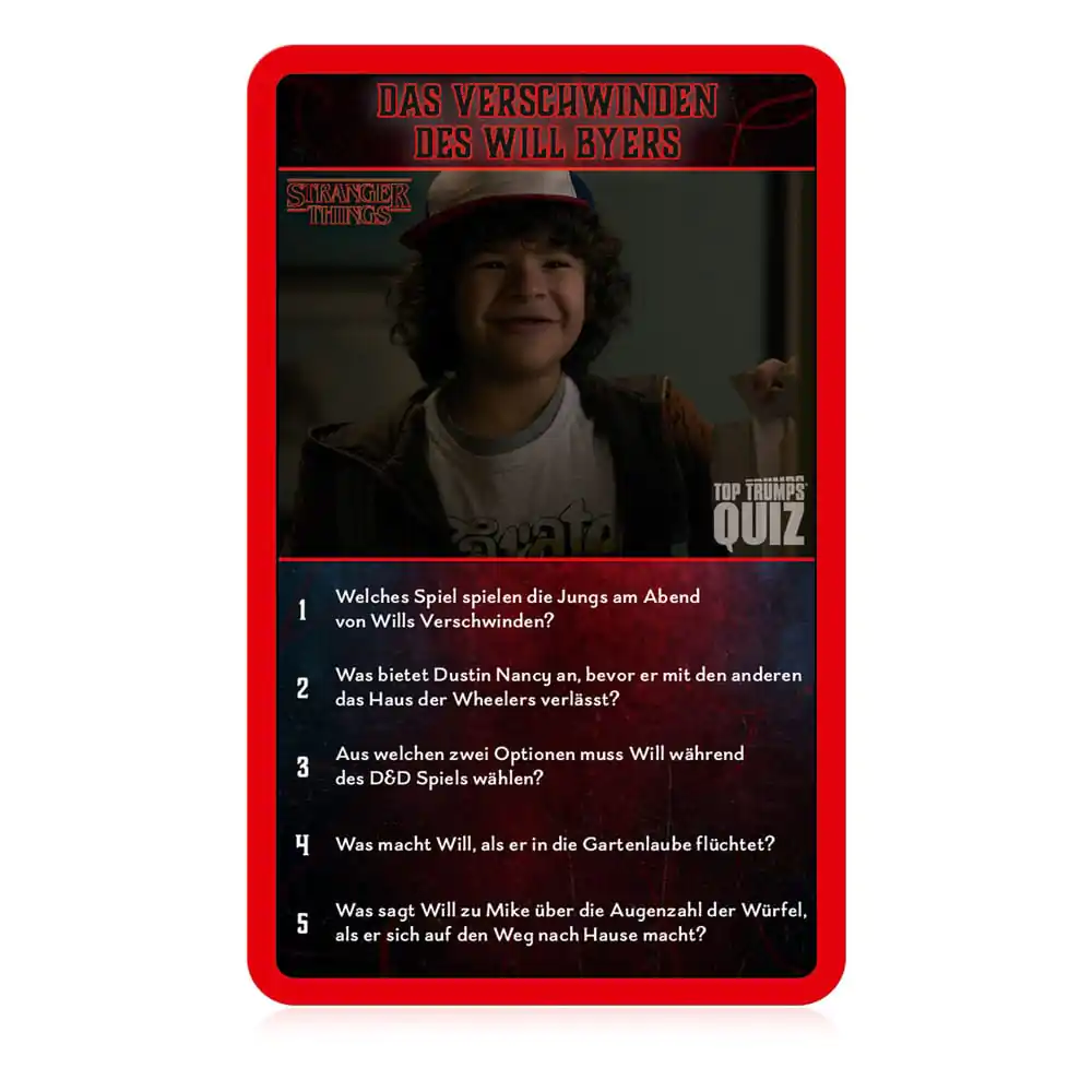 Stranger Things kartová hra Top Trumps kvíz *Nemecká verzia* produktová fotografia