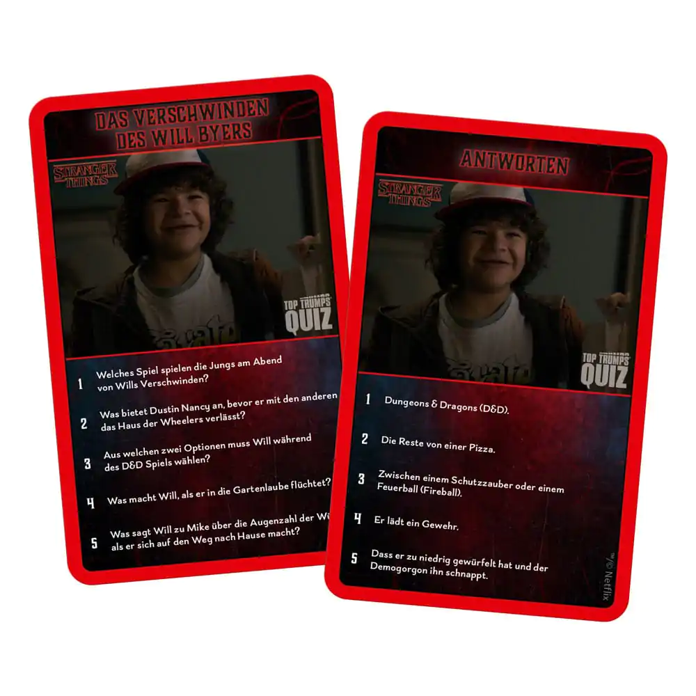Stranger Things kartová hra Top Trumps kvíz *Nemecká verzia* produktová fotografia