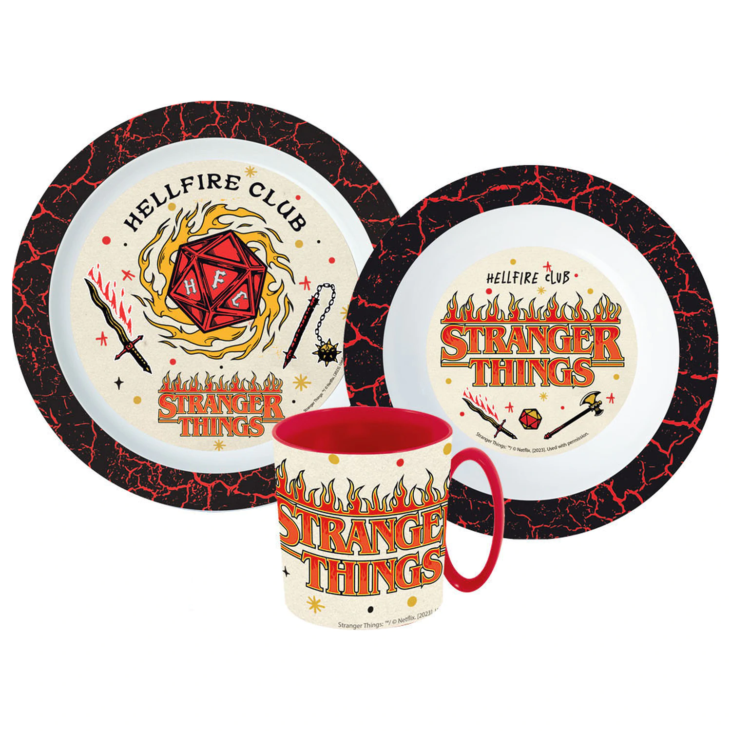 Stranger Things Upside Down jedálenská súprava, súprava mikroplastov s hrnčekom 350 ml produktová fotografia