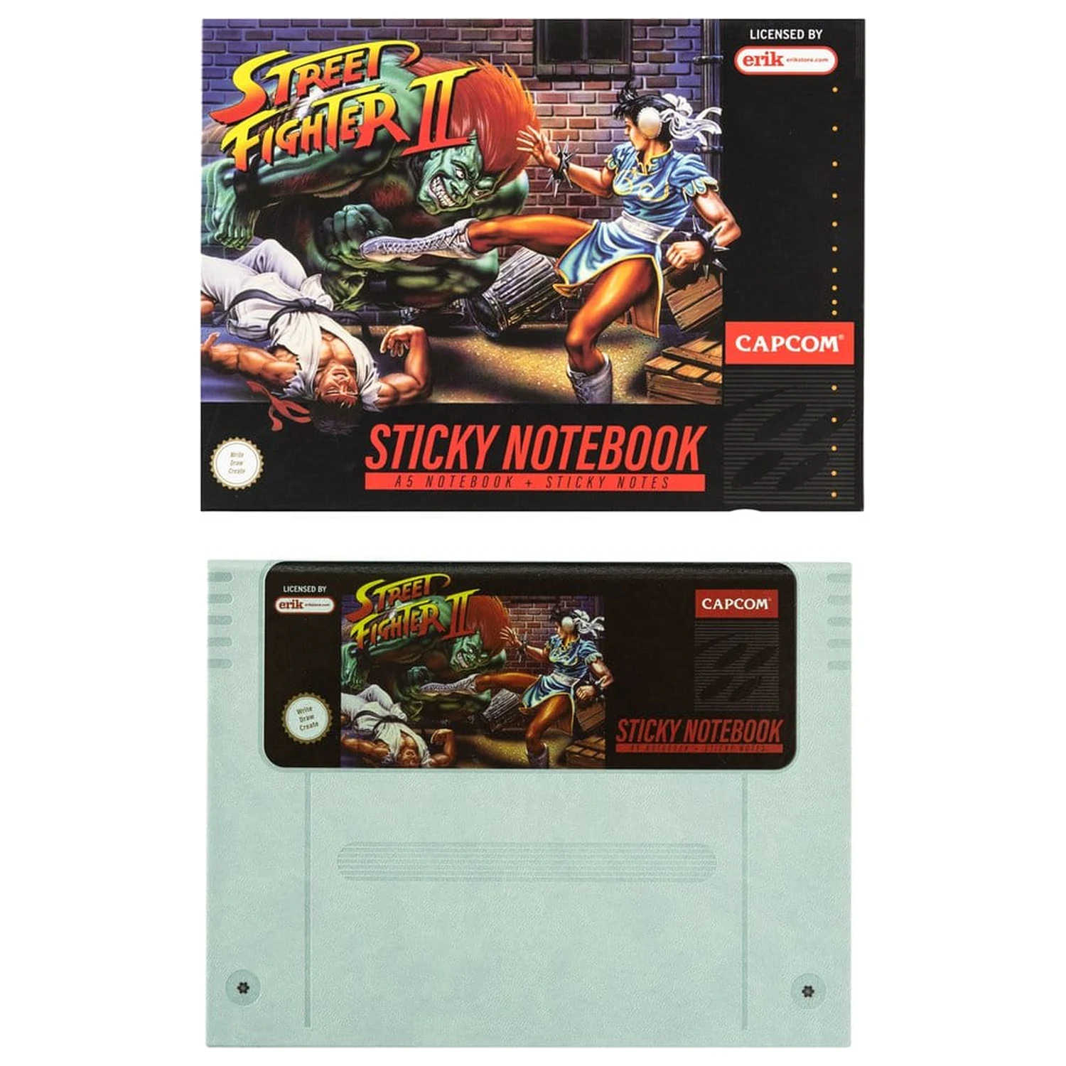 Street Fighter A5 premium zápisník s lepiacimi poznámkami produktová fotografia