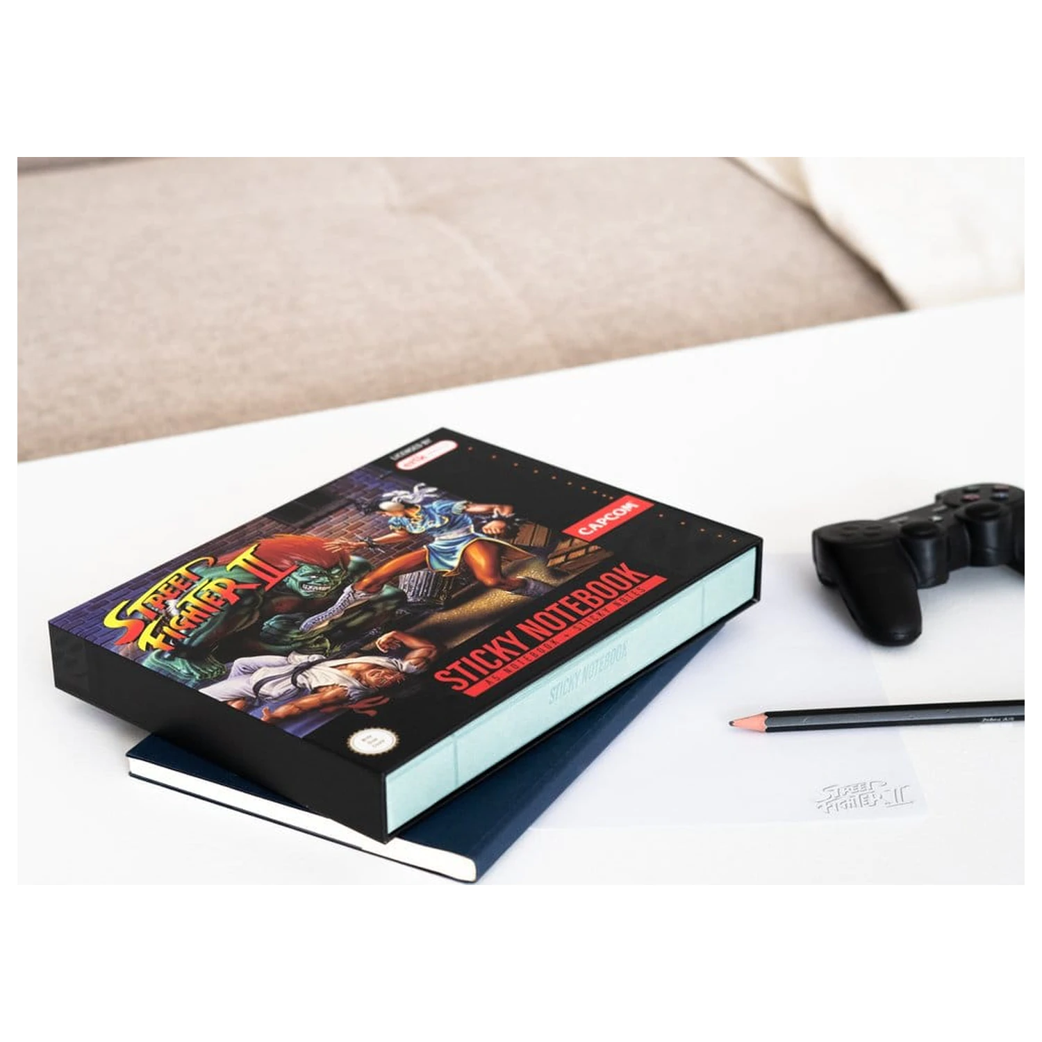 Street Fighter A5 premium zápisník s lepiacimi poznámkami produktová fotografia