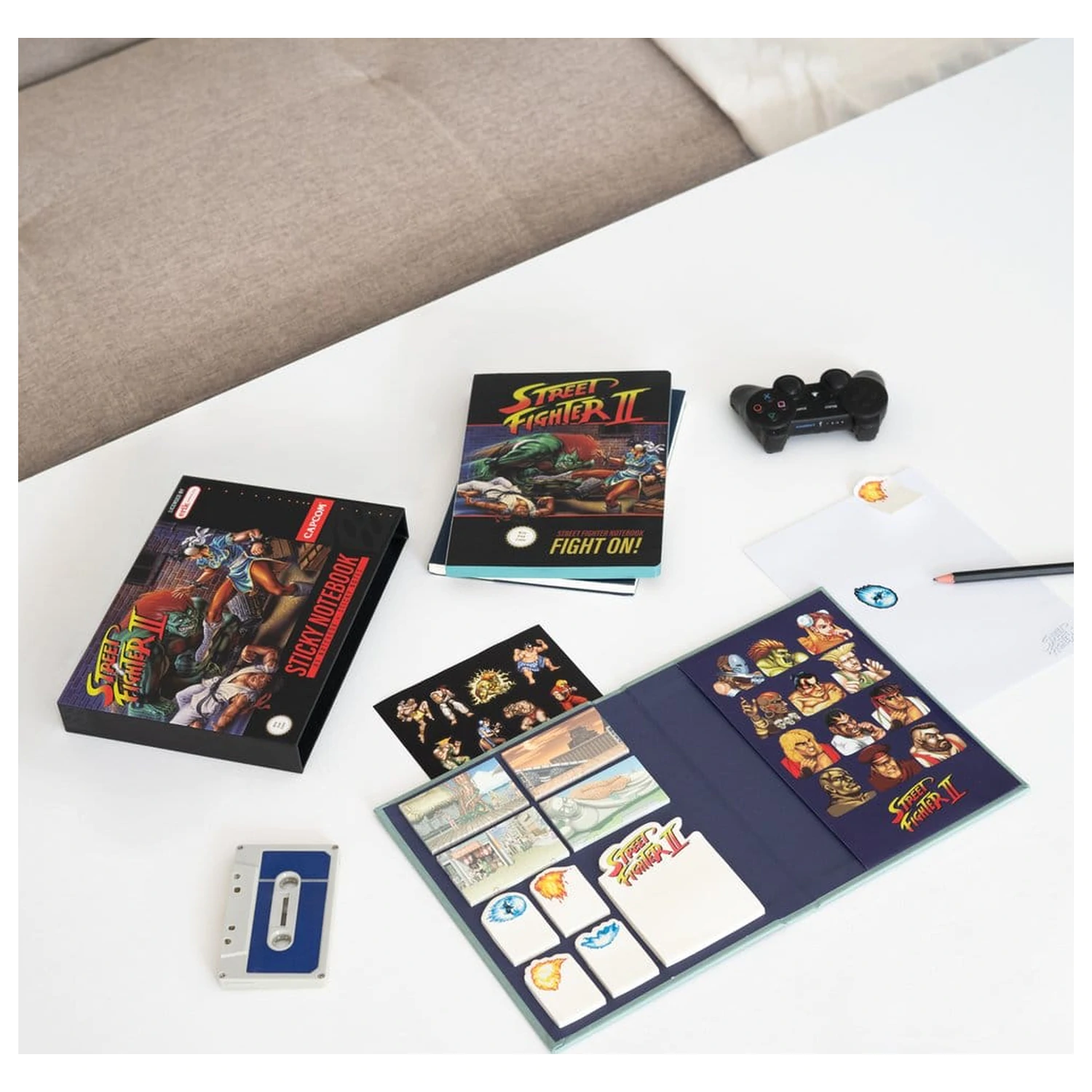 Street Fighter A5 premium zápisník s lepiacimi poznámkami produktová fotografia