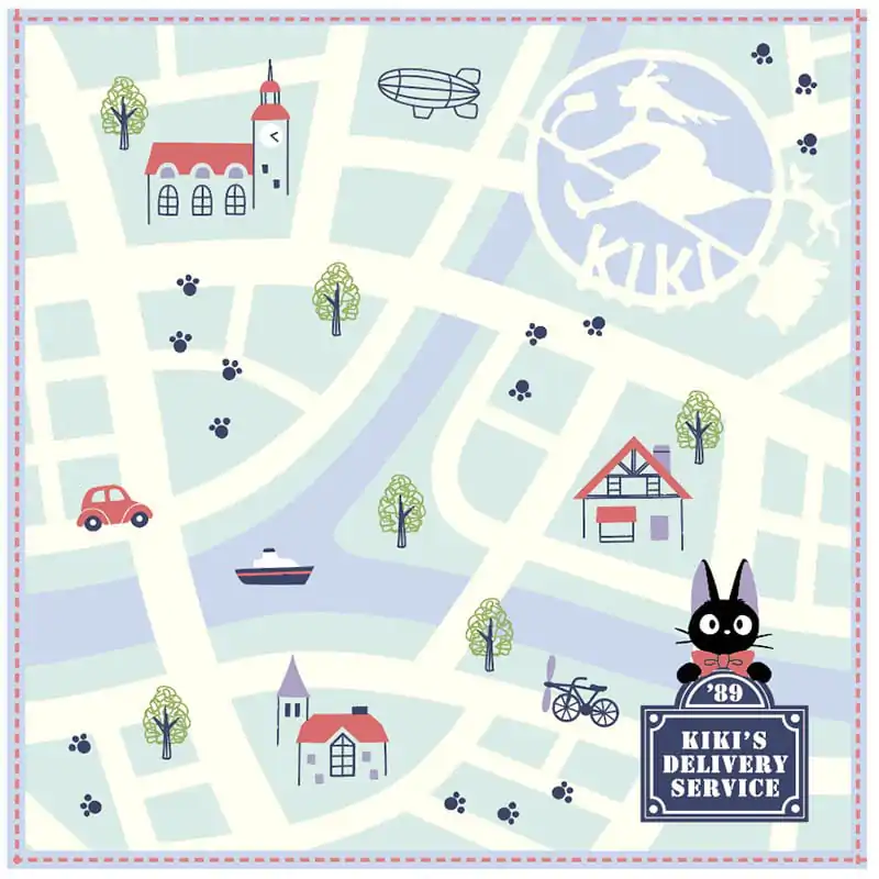 Studio Ghibli Mini Uterák Kiki's Delivery Service City Map 25 x 25 cm produktová fotografia