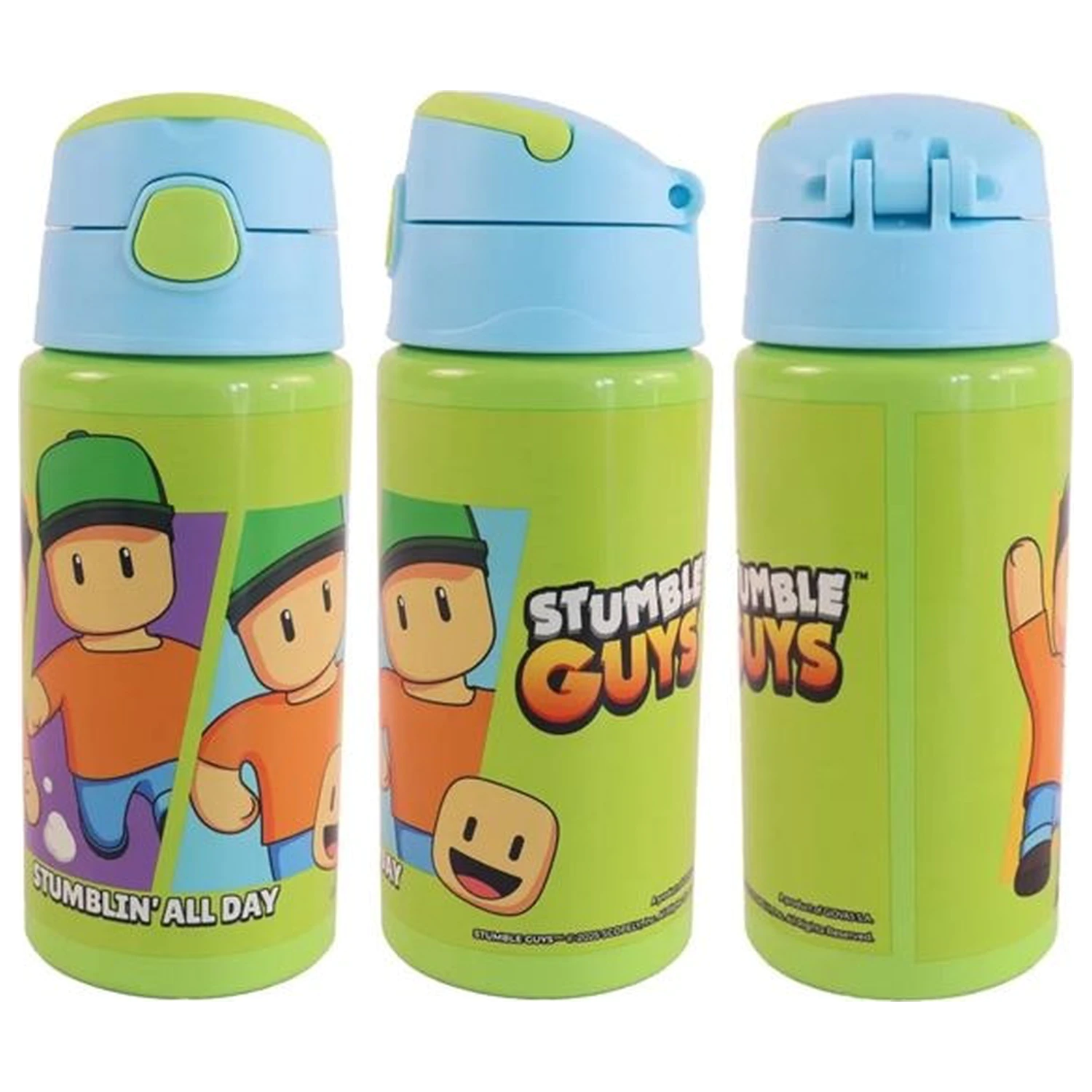 Stumble Guys All Day hliníková fľaša na vodu so slamkou a závesom 500 ml produktová fotografia