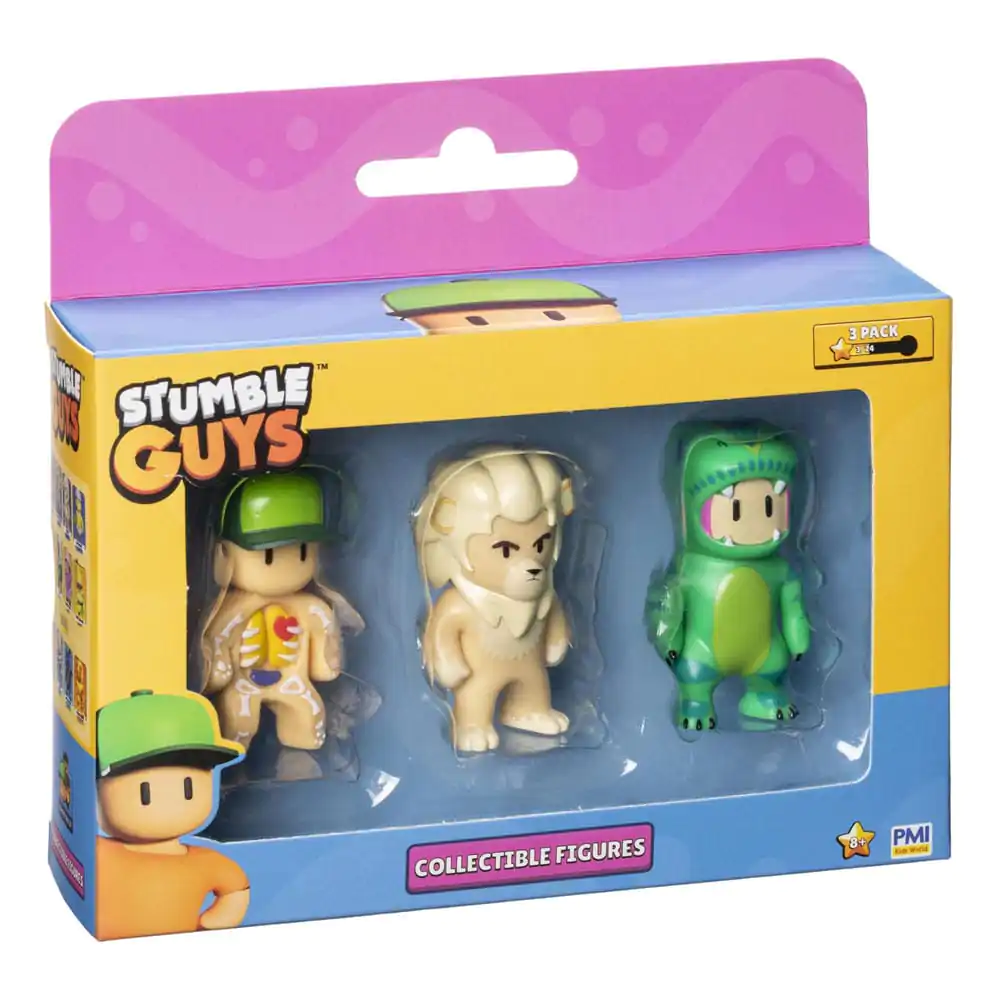 Stumble Guys: Wave 2 3-kusové zberateľské figúrky vo window boxe Inside Out + Kiara + T-Rex Guy produktová fotografia