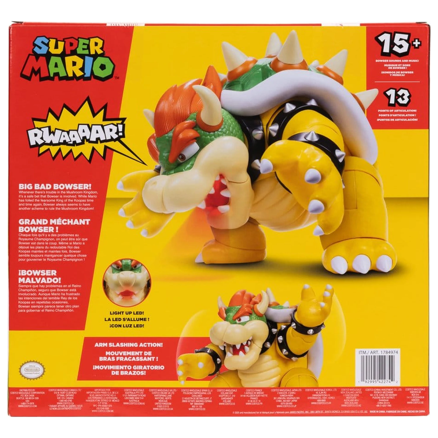 Super Mario Action Figure Big Bad Bowser 30 cm produktová fotografia