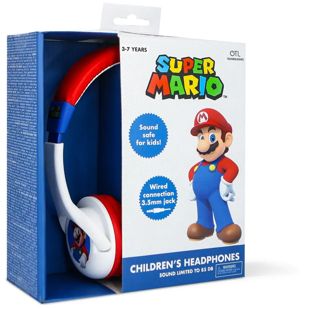 Super Mario Bros detské slúchadlá produktová fotografia