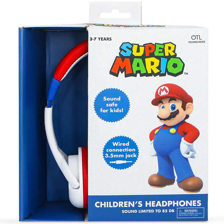 Super Mario Bros detské slúchadlá produktová fotografia