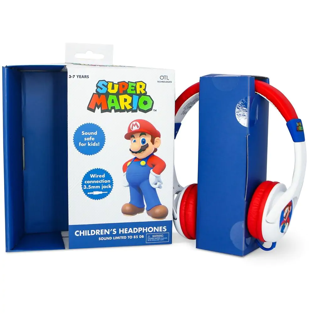 Super Mario Bros detské slúchadlá produktová fotografia