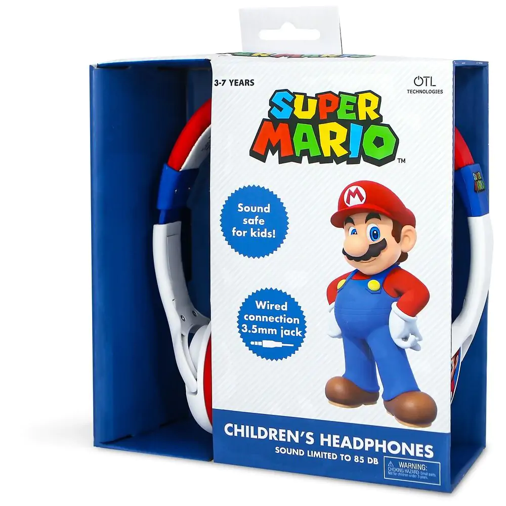 Super Mario Bros detské slúchadlá produktová fotografia