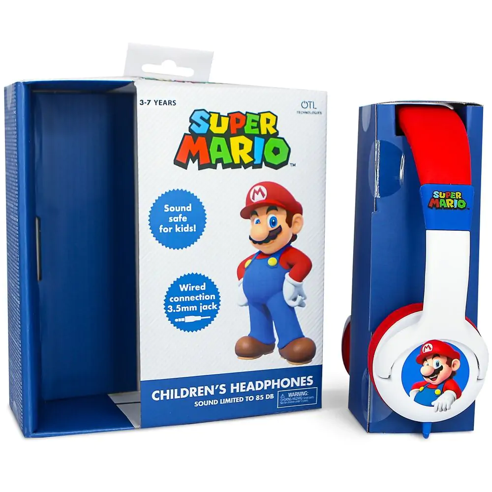 Super Mario Bros detské slúchadlá produktová fotografia