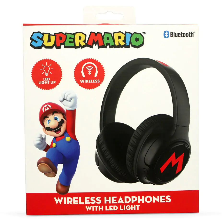 Super Mario Bros bezdrôtové LED slúchadlá produktová fotografia