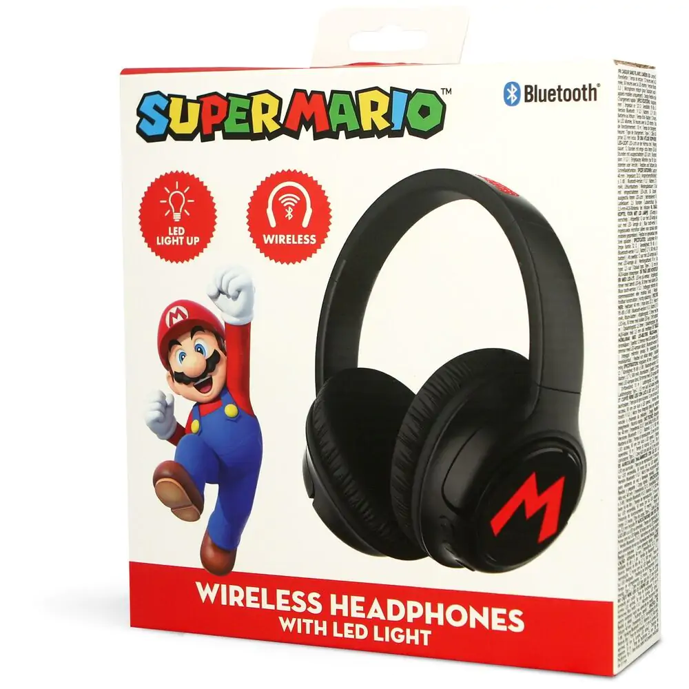 Super Mario Bros bezdrôtové LED slúchadlá produktová fotografia