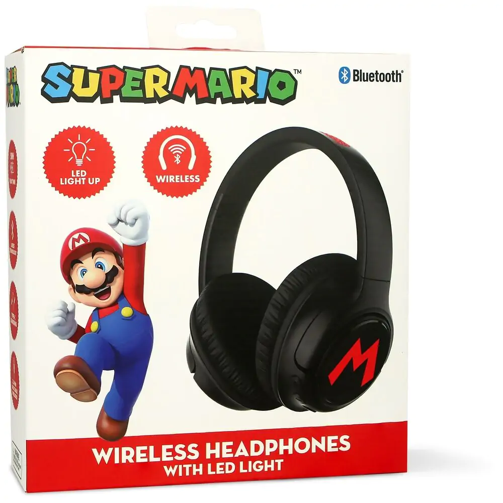 Super Mario Bros bezdrôtové LED slúchadlá produktová fotografia