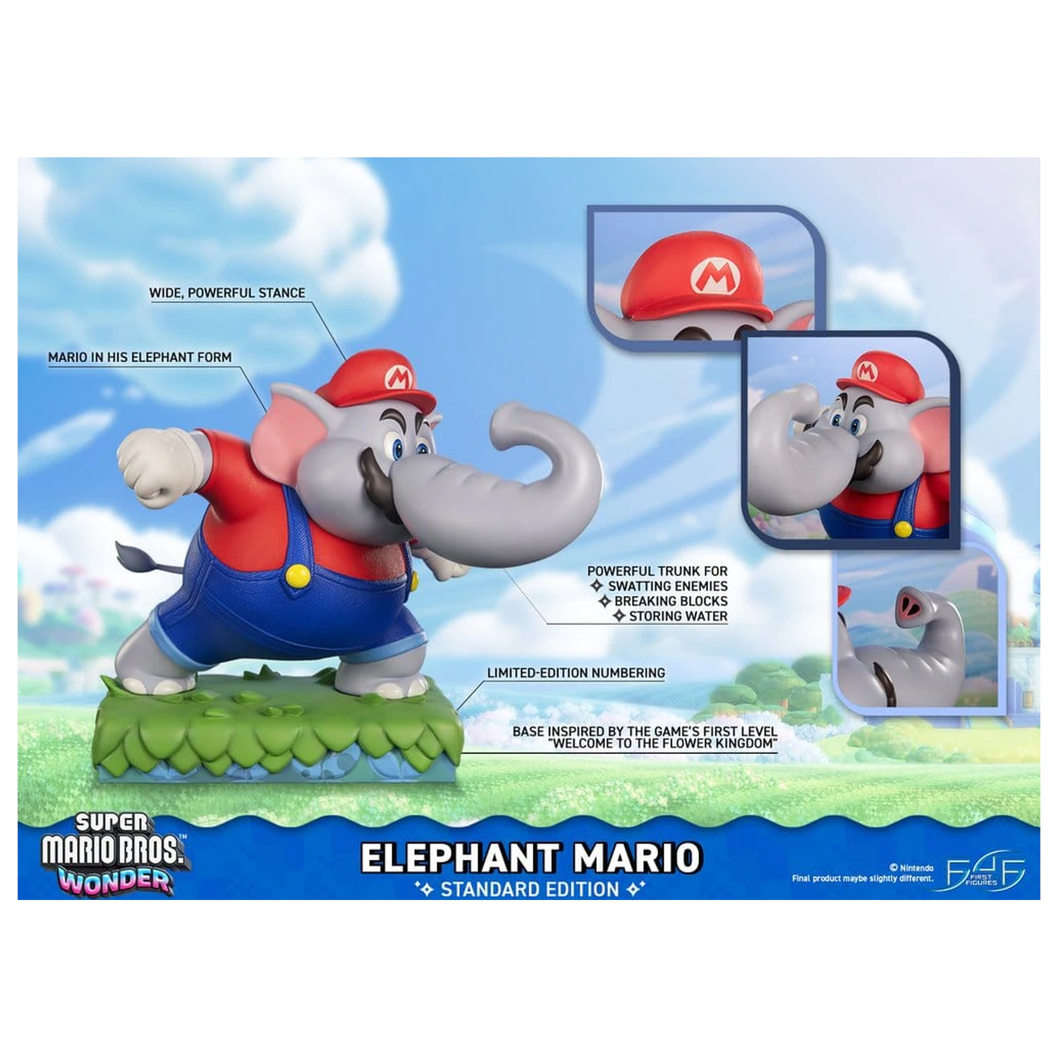 Super Mario Bros. Wonder Živicová socha Elephant Mario Standard Edition 43 cm produktová fotografia