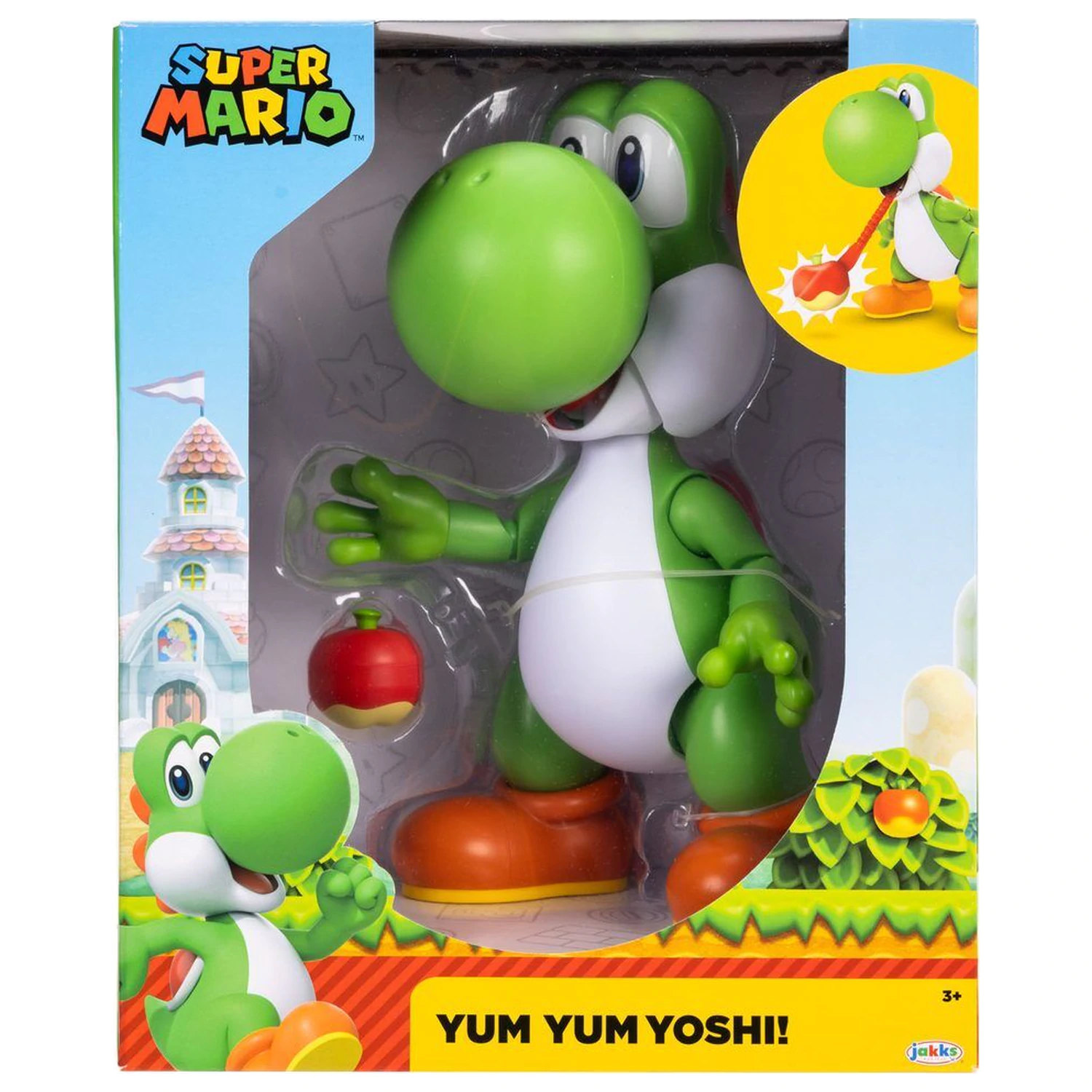 Super Mario Bros Yum Yum Yoshi interaktívna figúrka 20 cm produktová fotografia