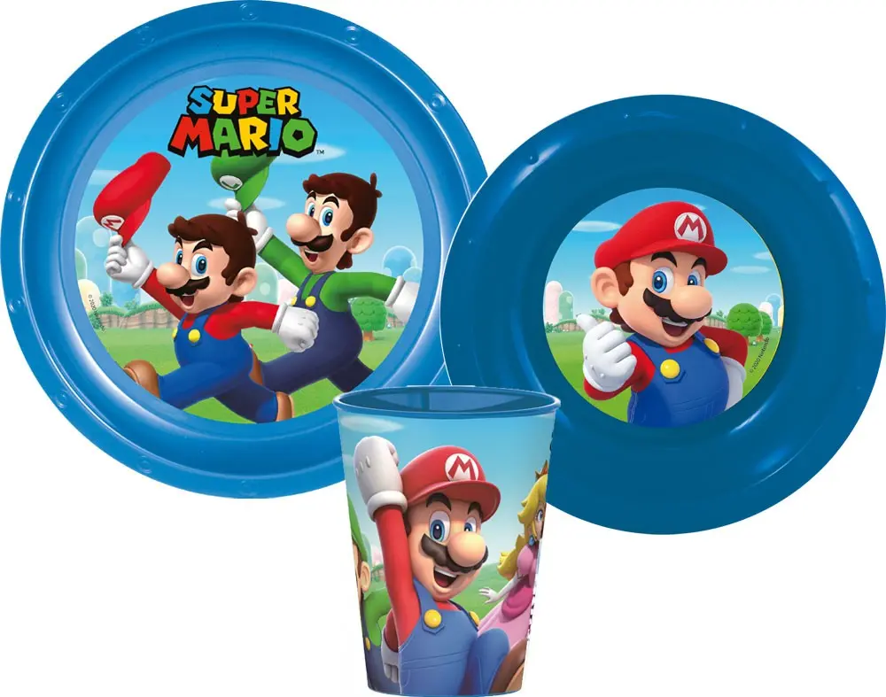 Super Mario jedálenský set, plastový set produktová fotografia